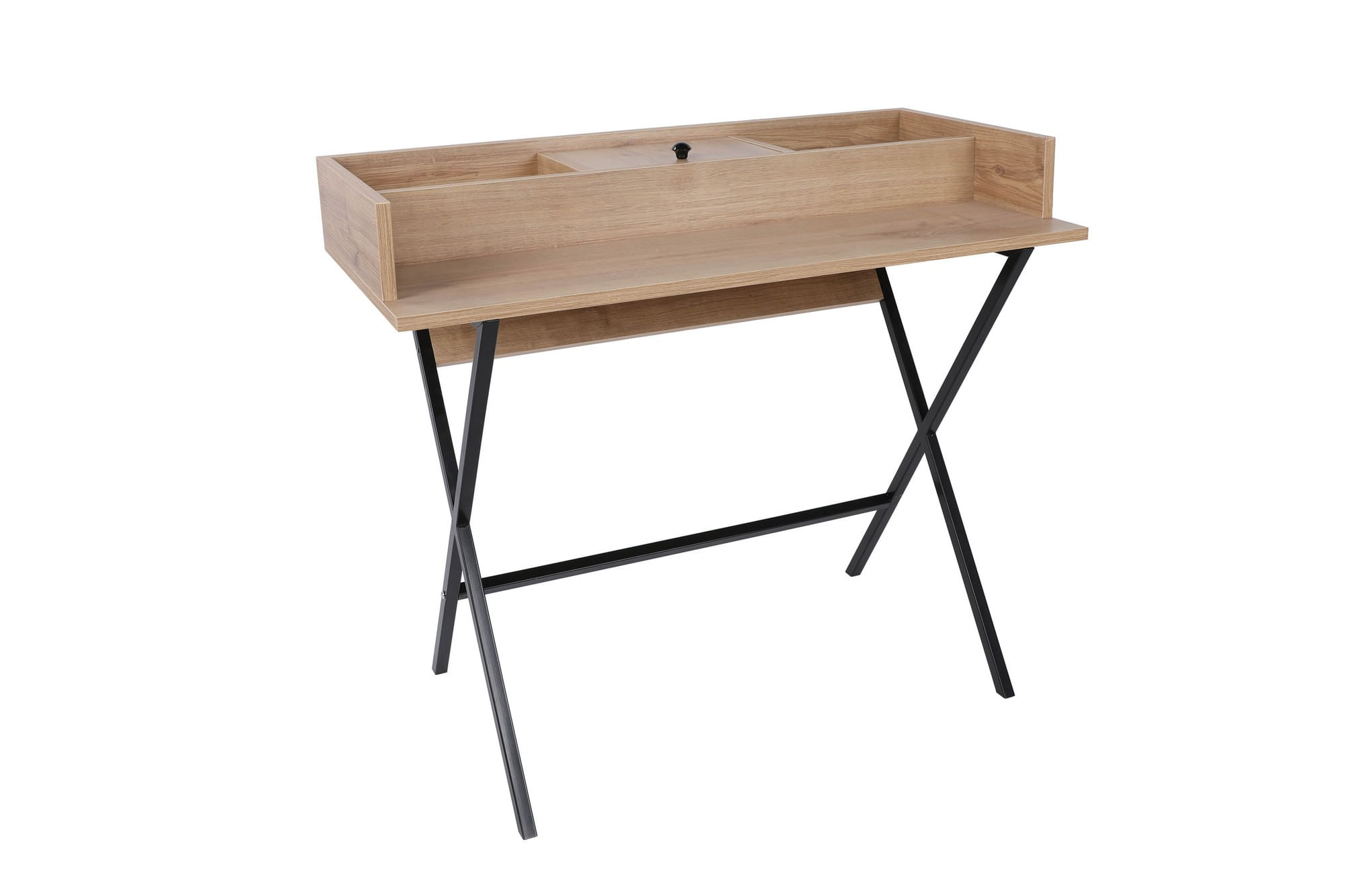 Masă machiaj Hanah Home, PAL melaminat, 100 x 89 x 50 cm, nuc/negru, 811MDD5103 — imaginea 3