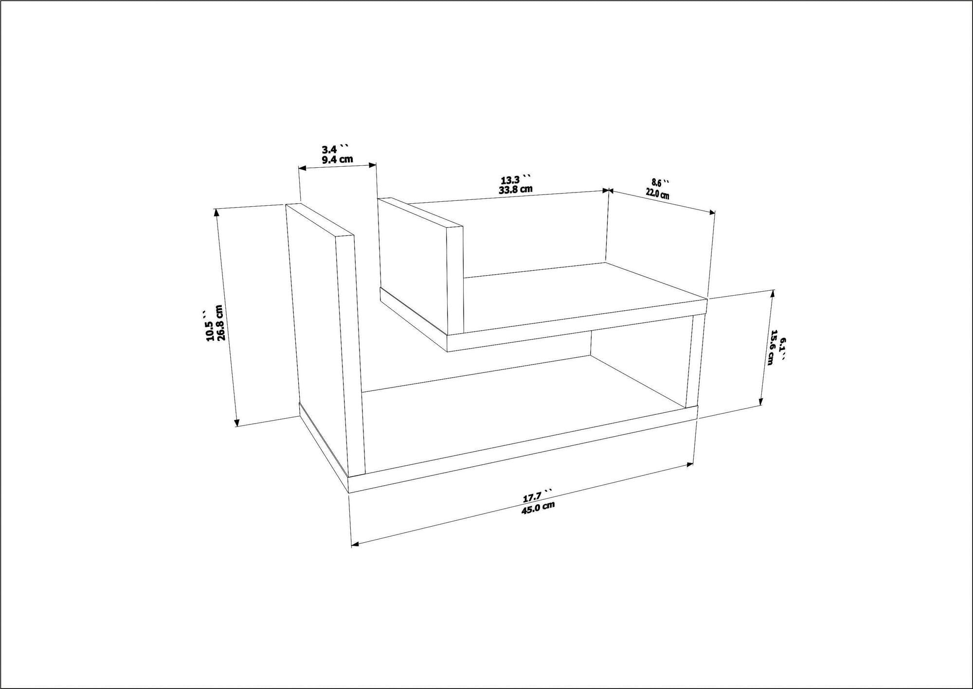 Noptieră Hanah Home, PAL melaminat, 45 x 22 x 26.8 cm, cordoba, 875ZNA3432 — imaginea 2