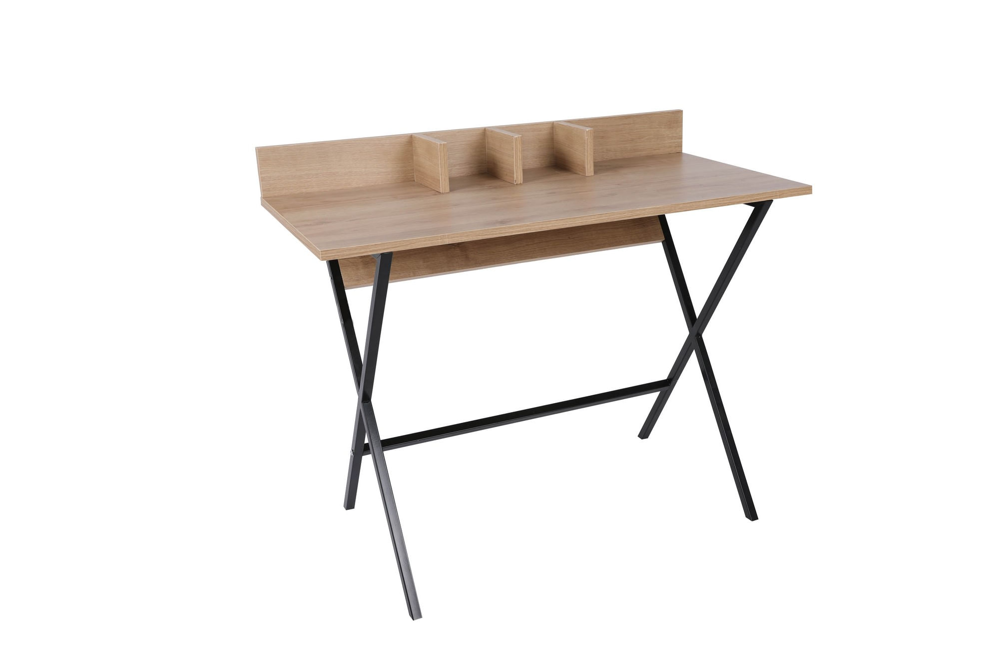 Masă machiaj Hanah Home, PAL melaminat, 100 x 84 x 50 cm, nuc/negru, 811MDD5101 — imaginea 2