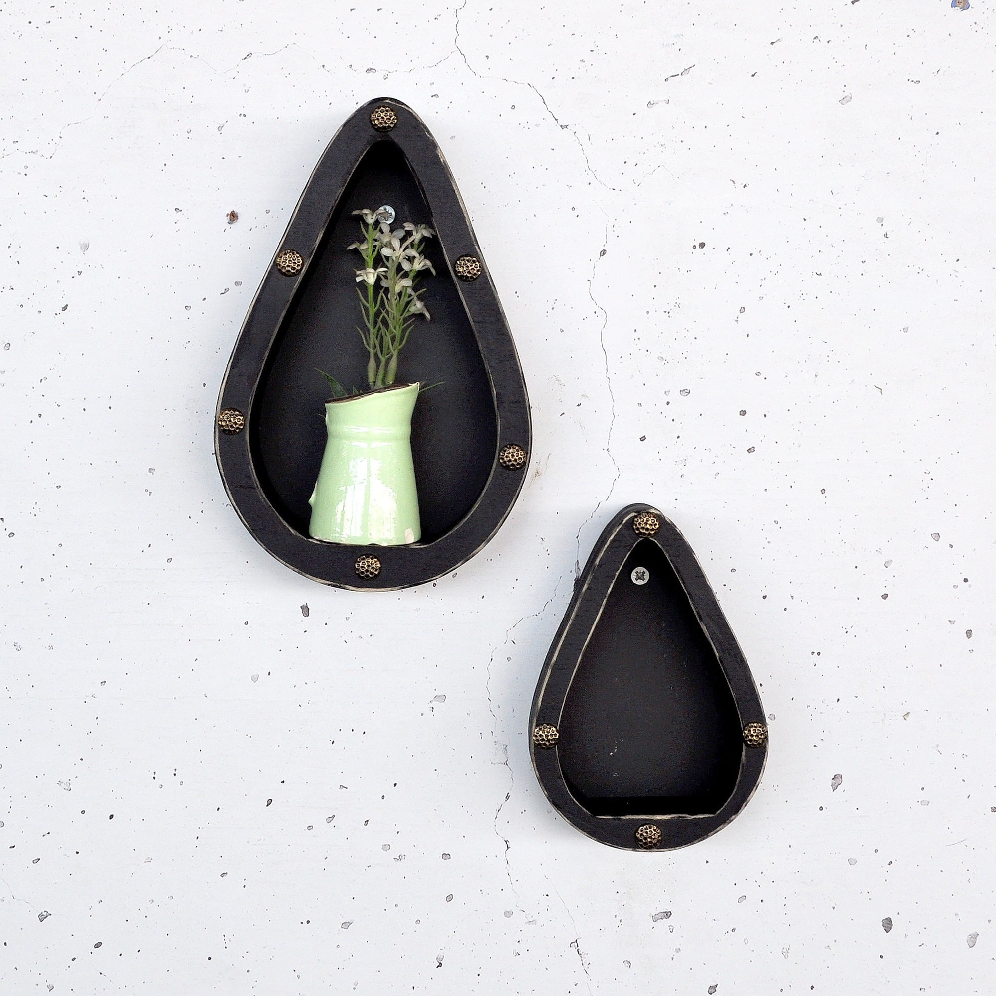 Raft decorativ lemn Hanah Home, placaj, 20 x 4 x 13 cm, negru, 792EVL2944 — imaginea 5