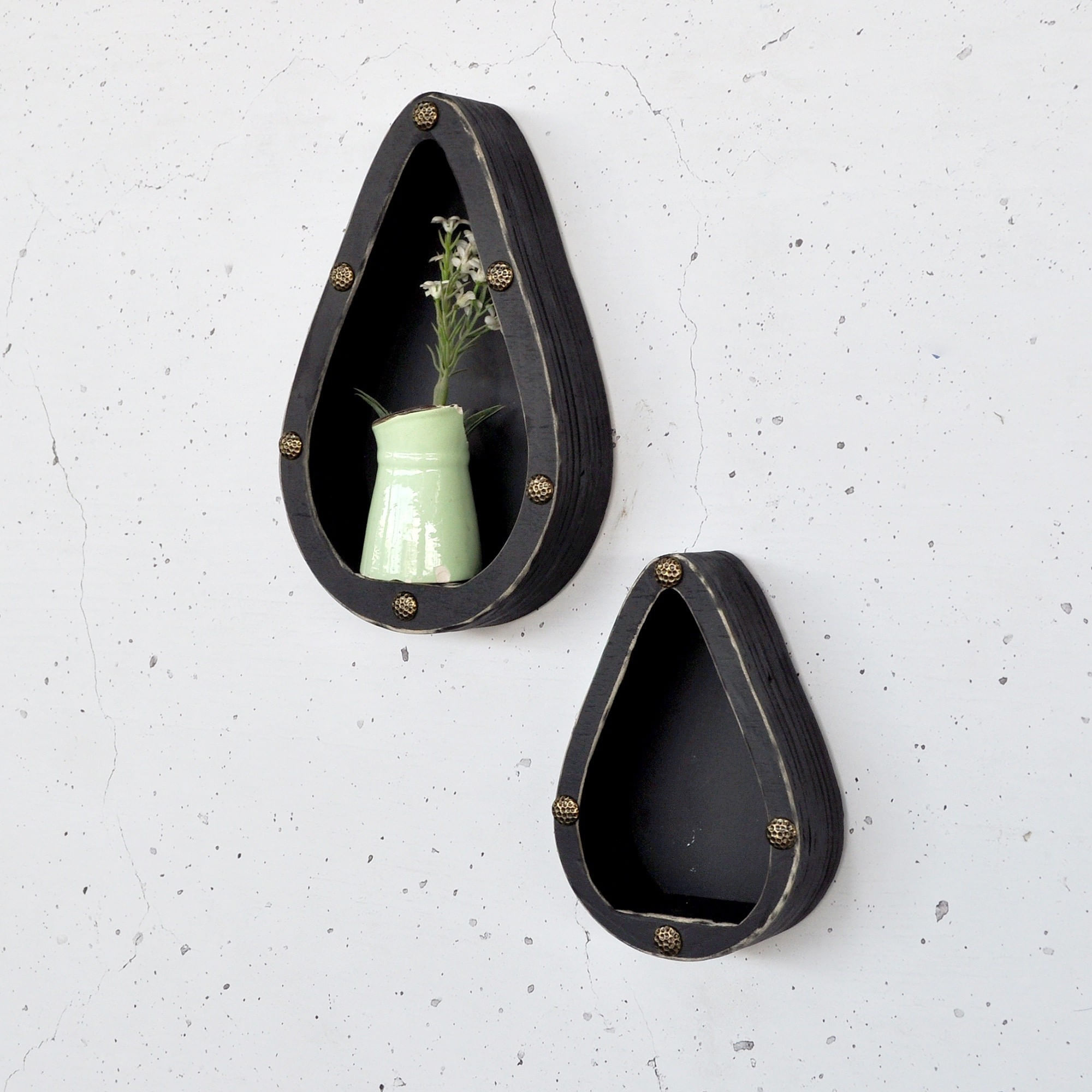 Raft decorativ lemn Hanah Home, placaj, 20 x 4 x 13 cm, negru, 792EVL2944 — imaginea 7