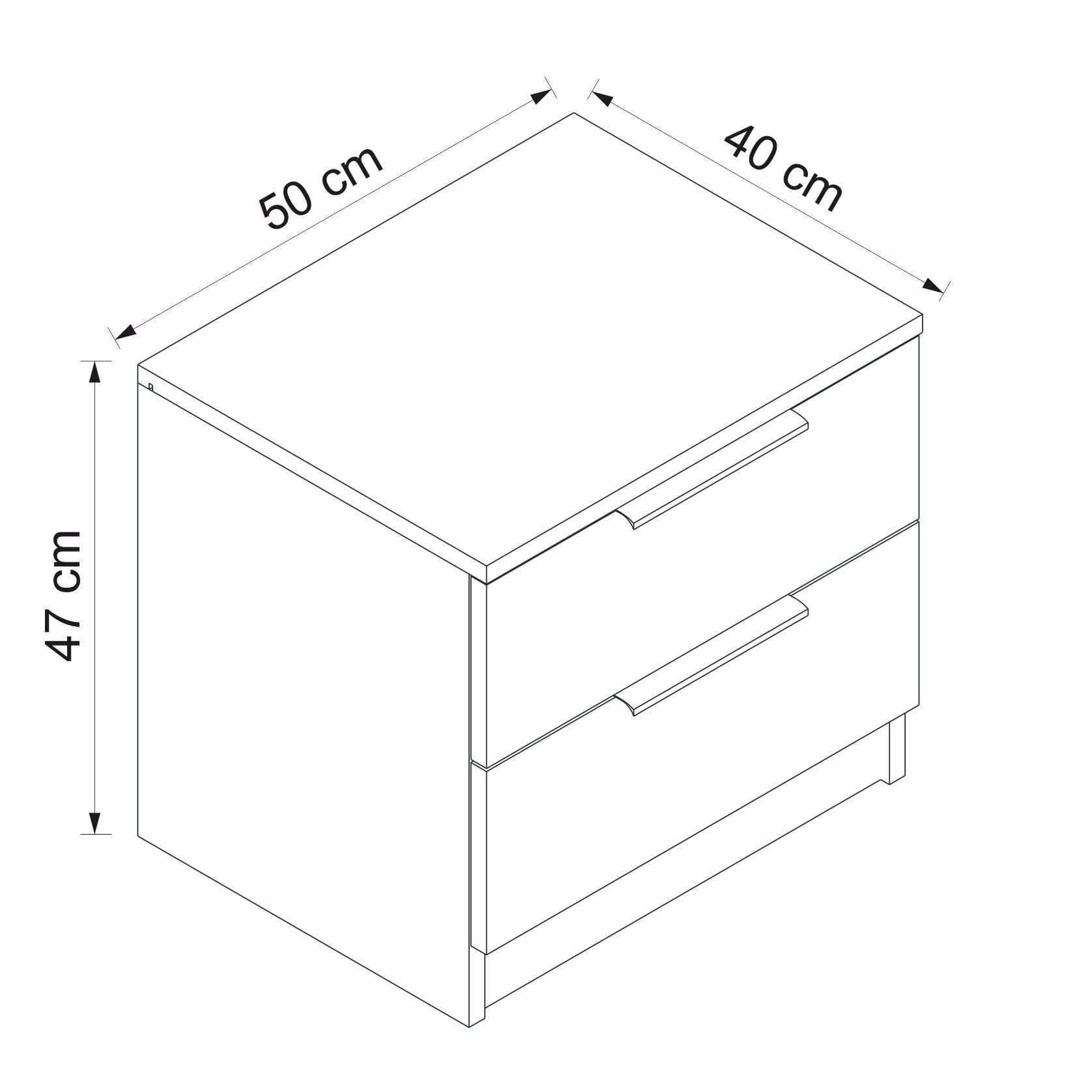 Noptieră Hanah Home, PAL melaminat, 54 x 47 x 40 cm, nuc, 506MNR1504