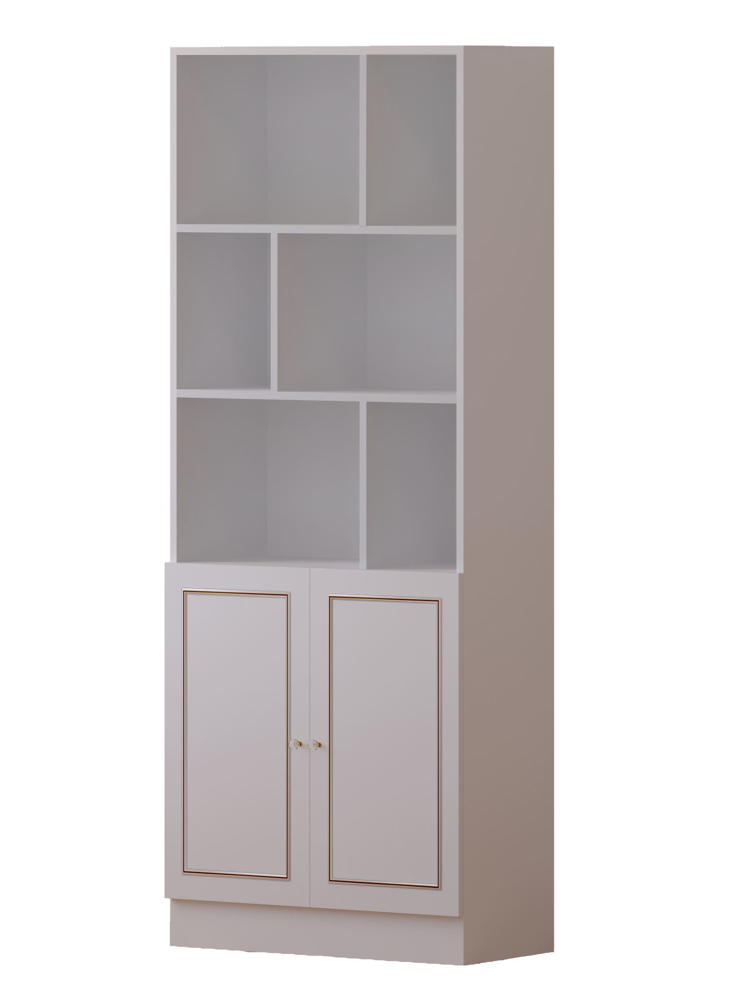 Birou cu bibliotecă Hanah Home, PAL melaminat, 155 x 40 x 150 cm, alb mat, 167RAB1709