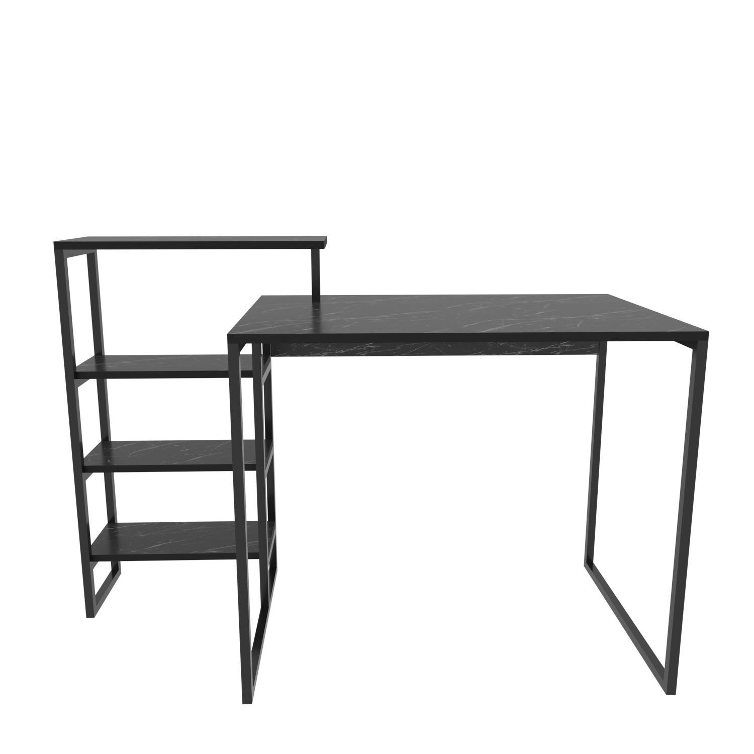Birou studiu Hanah Home, PAL melaminat, 133 x 60 x 76.8 cm, negru, 322RTC1306 — imaginea 2