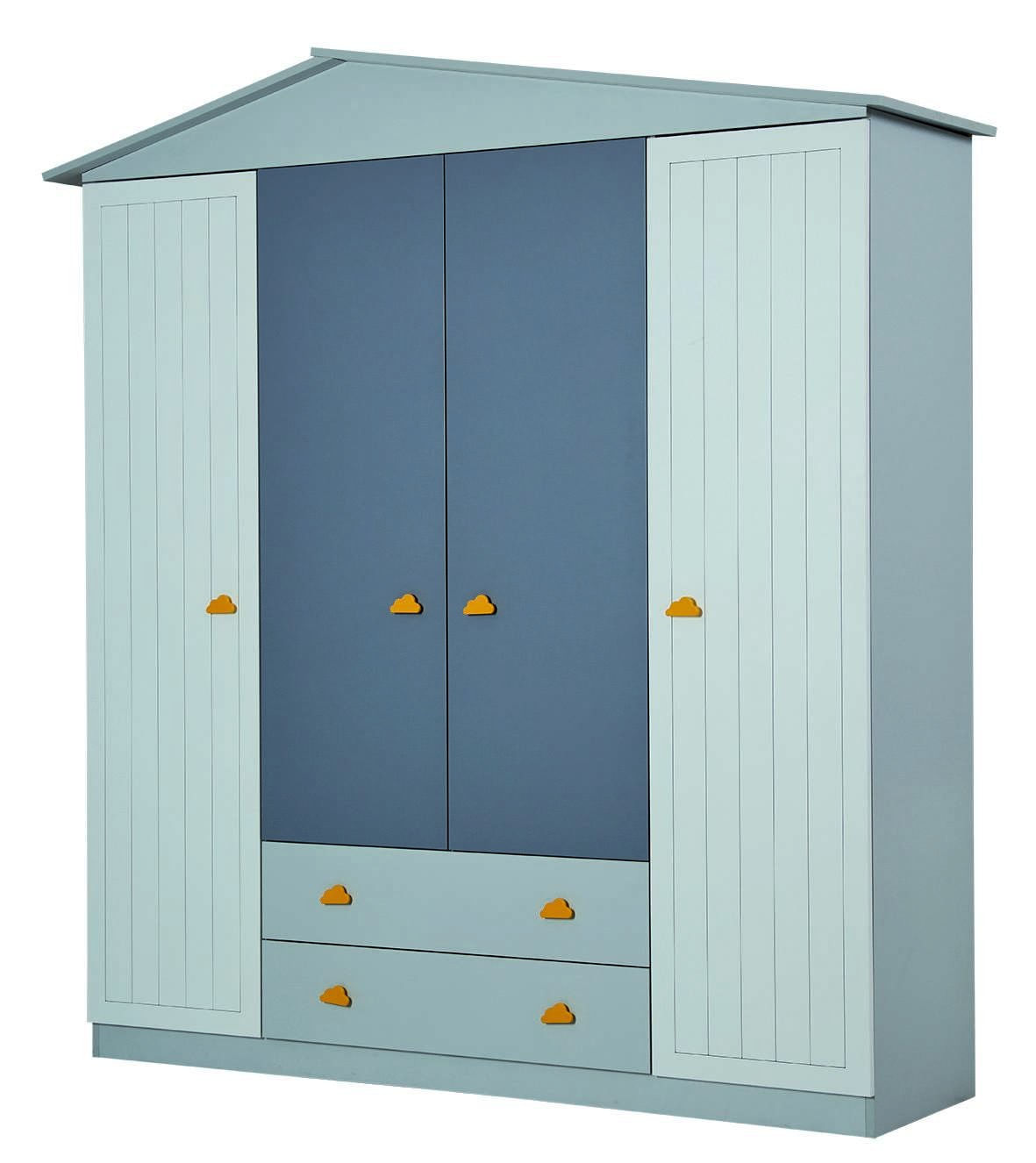 Dulap 4 uși Hanah Home, PAL melaminat, 192 x 57 x 210 cm, gri, 842PRB1105 — imaginea 4