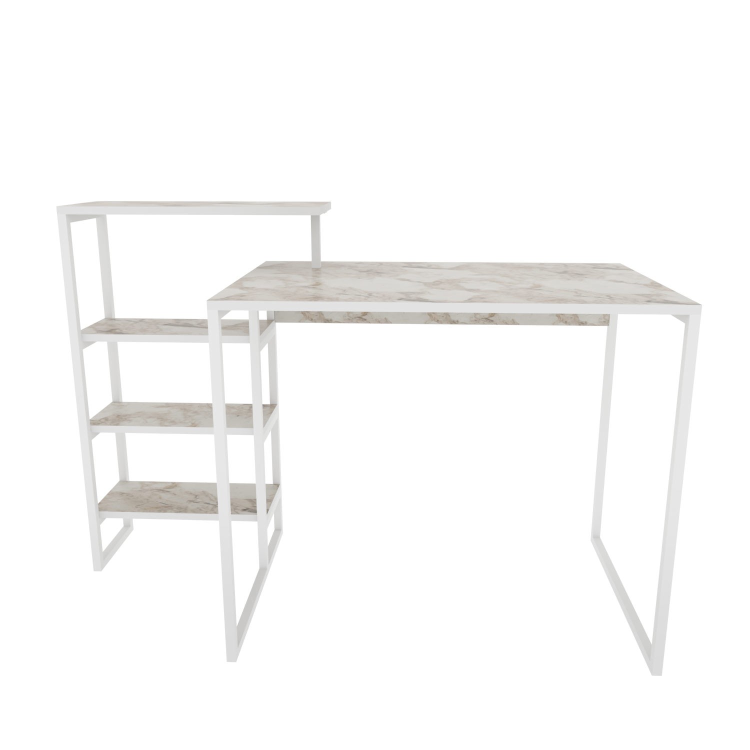 Birou studiu Hanah Home, PAL melaminat, 133 x 60 x 76.8 cm, alb, 322RTC1308 — imaginea 2