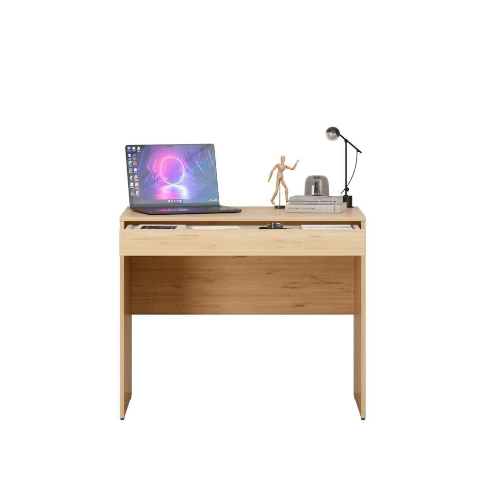 Birou studiu Hanah Home, PAL melaminat, 90 x 55 x 75 cm, stejar, 479ADR2713 — imaginea 6
