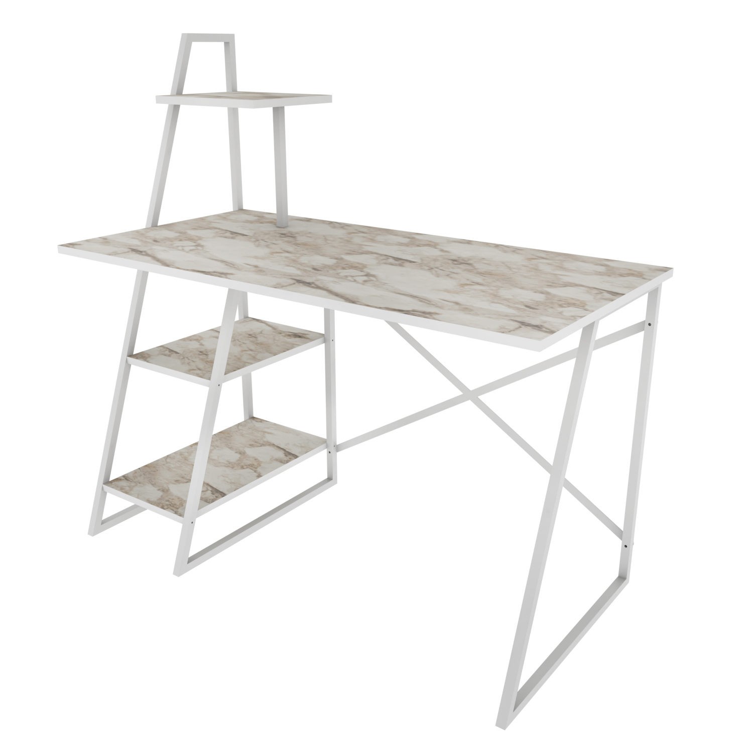 Birou studiu Hanah Home, PAL melaminat, 120 x 60 x 120 cm, alb, 322RTC1311 — imaginea 2