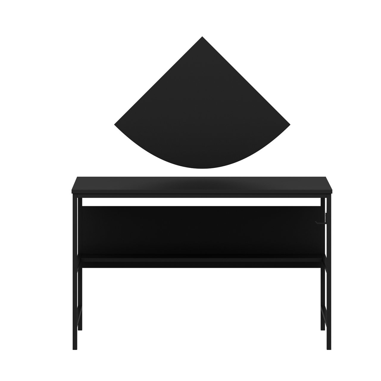 Birou studiu Hanah Home, PAL melaminat, 120 x 60 x 74 cm, negru, 506MNR3346 — imaginea 2