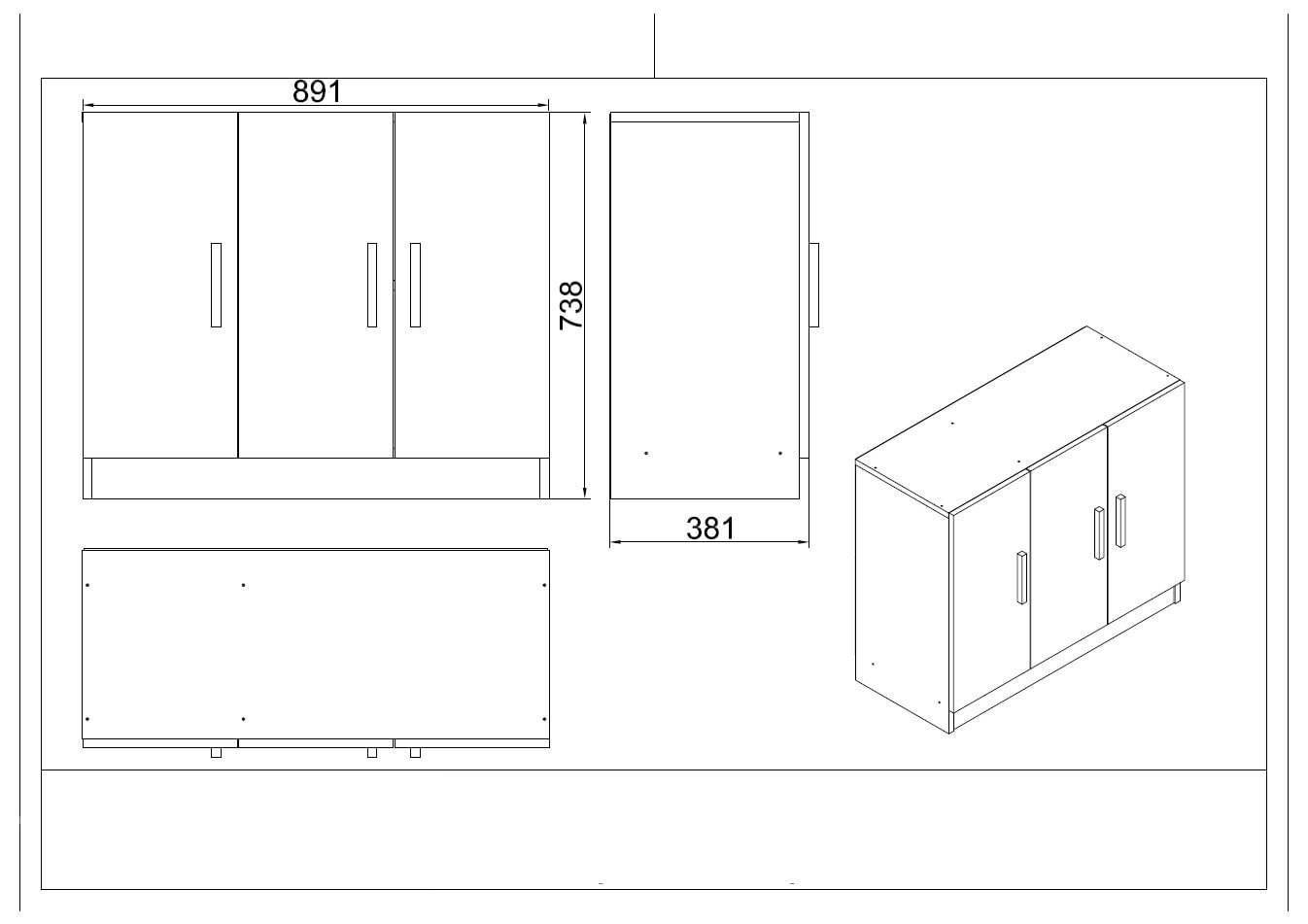 Set mobilier birou Hanah Home, PAL melaminat, 140 x 73.8 x 60 cm, alb, 956LCS3413 — imaginea 2