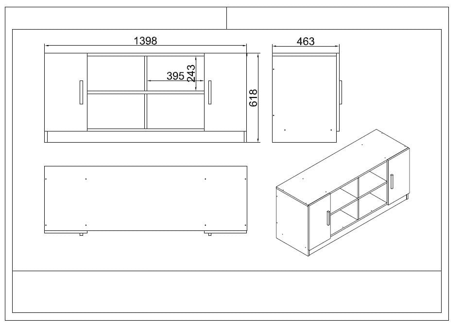 Set mobilier birou Hanah Home, PAL melaminat, 140 x 73.8 x 60 cm, alb, 956LCS3413 — imaginea 3