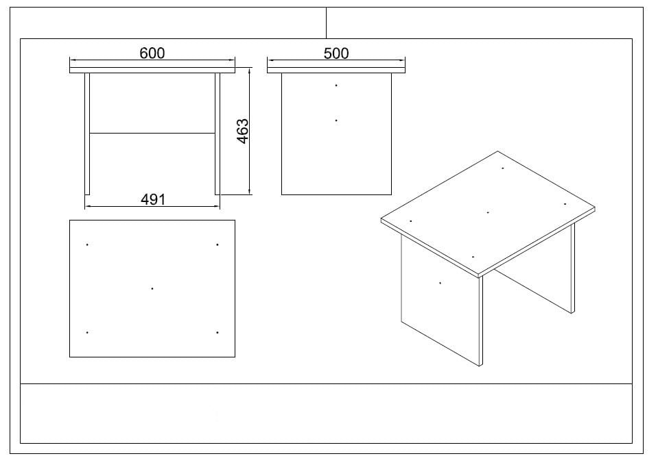 Set mobilier birou Hanah Home, PAL melaminat, 140 x 73.8 x 60 cm, alb, 956LCS3413 — imaginea 4