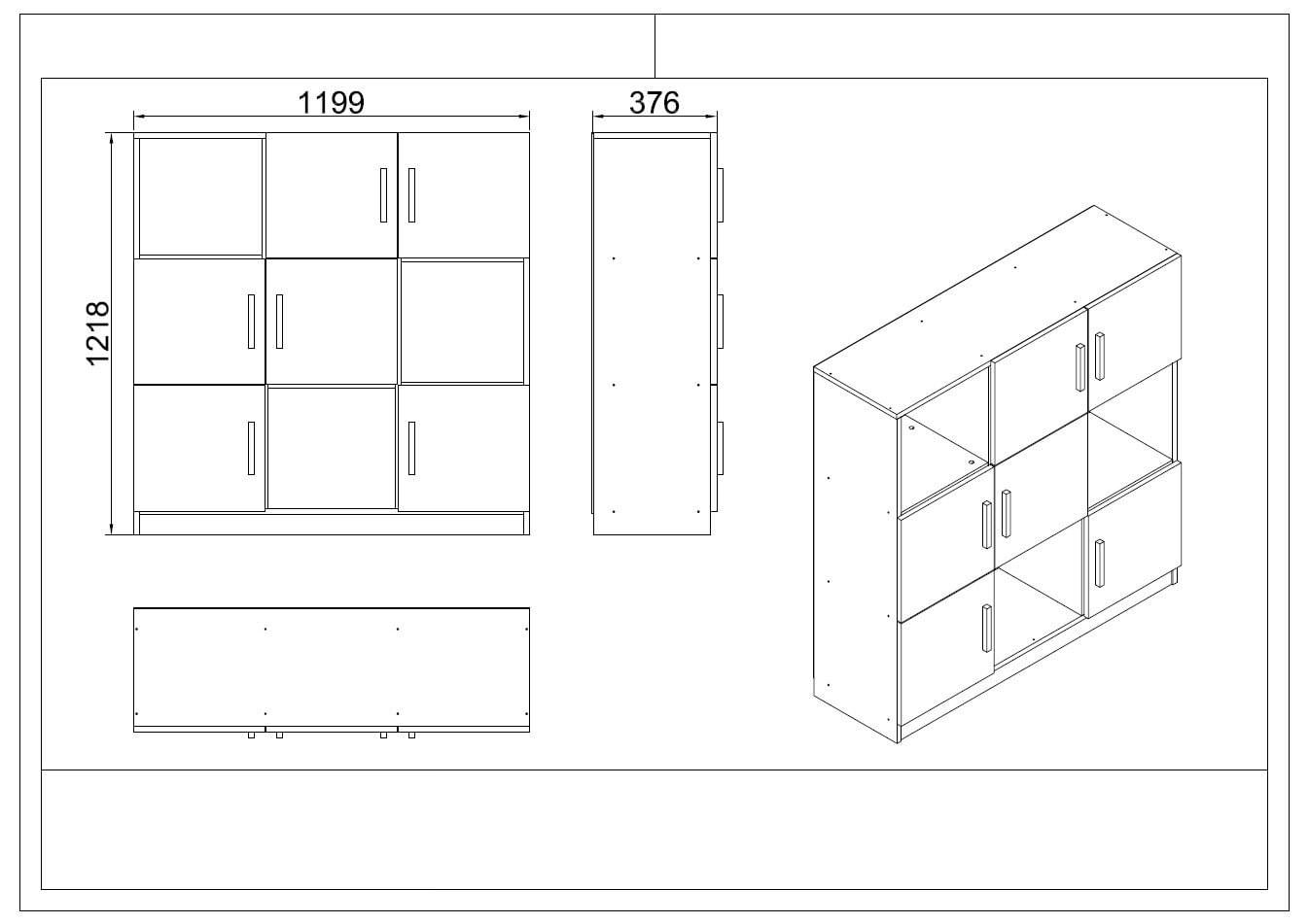 Set mobilier birou Hanah Home, PAL melaminat, 140 x 73.8 x 60 cm, alb, 956LCS3413 — imaginea 5