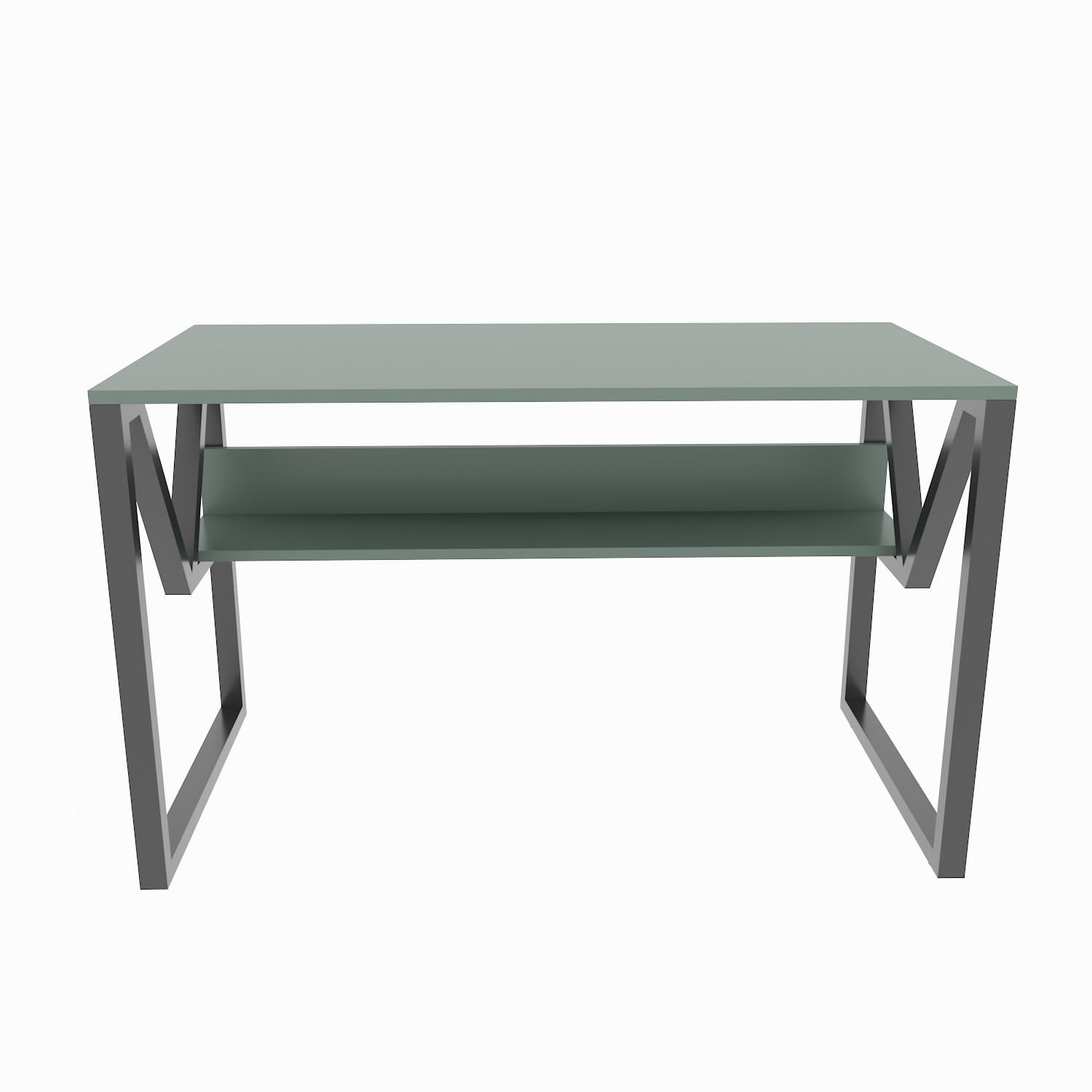 Birou studiu Hanah Home, PAL melaminat, 120 x 60 x 72.8 cm, verde/negru, 875ZNA4544 — imaginea 3