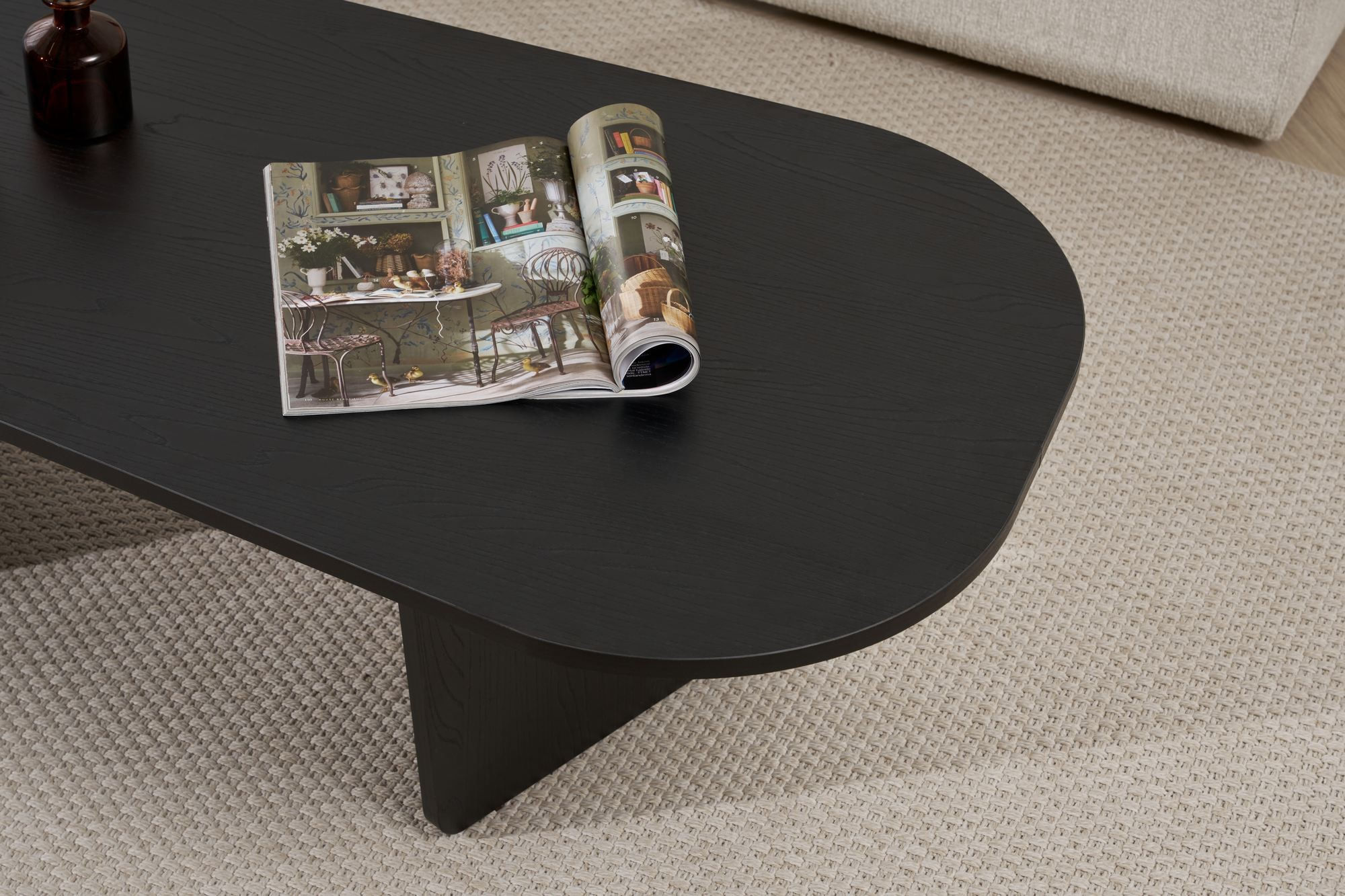 Măsuță cafea Hanah Home, PAL melaminat, 130 x 65 x 40 cm, lemn negru, 838NRD1110 — imaginea 5