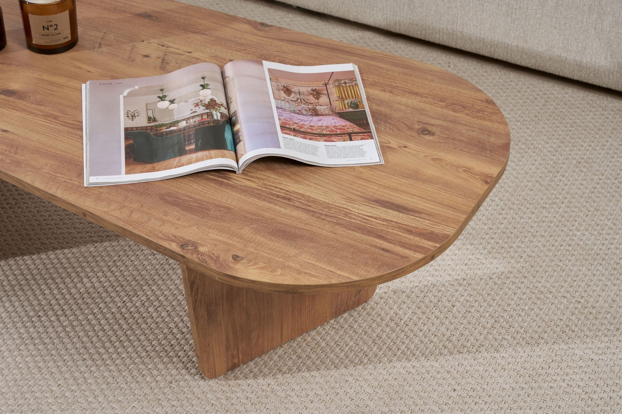 Măsuță cafea Hanah Home, PAL melaminat, 130 x 65 x 40 cm, atlantic pine, 838NRD1109 — imaginea 2