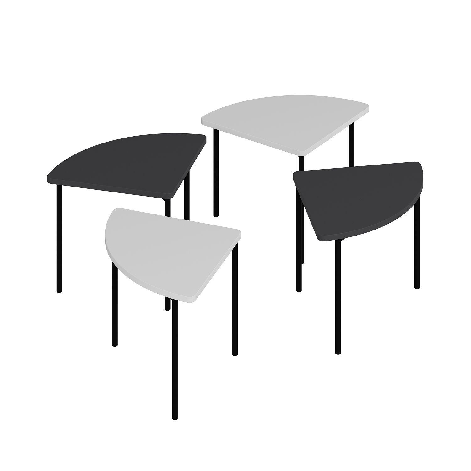 Măsuță cafea Hanah Home, PAL melaminat, 90 x 42 x 42 cm, alb/antracit, 506MNR1244