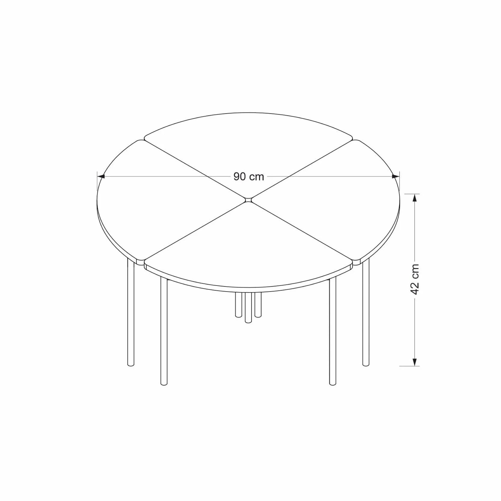 Măsuță cafea Hanah Home, PAL melaminat, 90 x 42 x 42 cm, alb/antracit, 506MNR1244 — imaginea 4