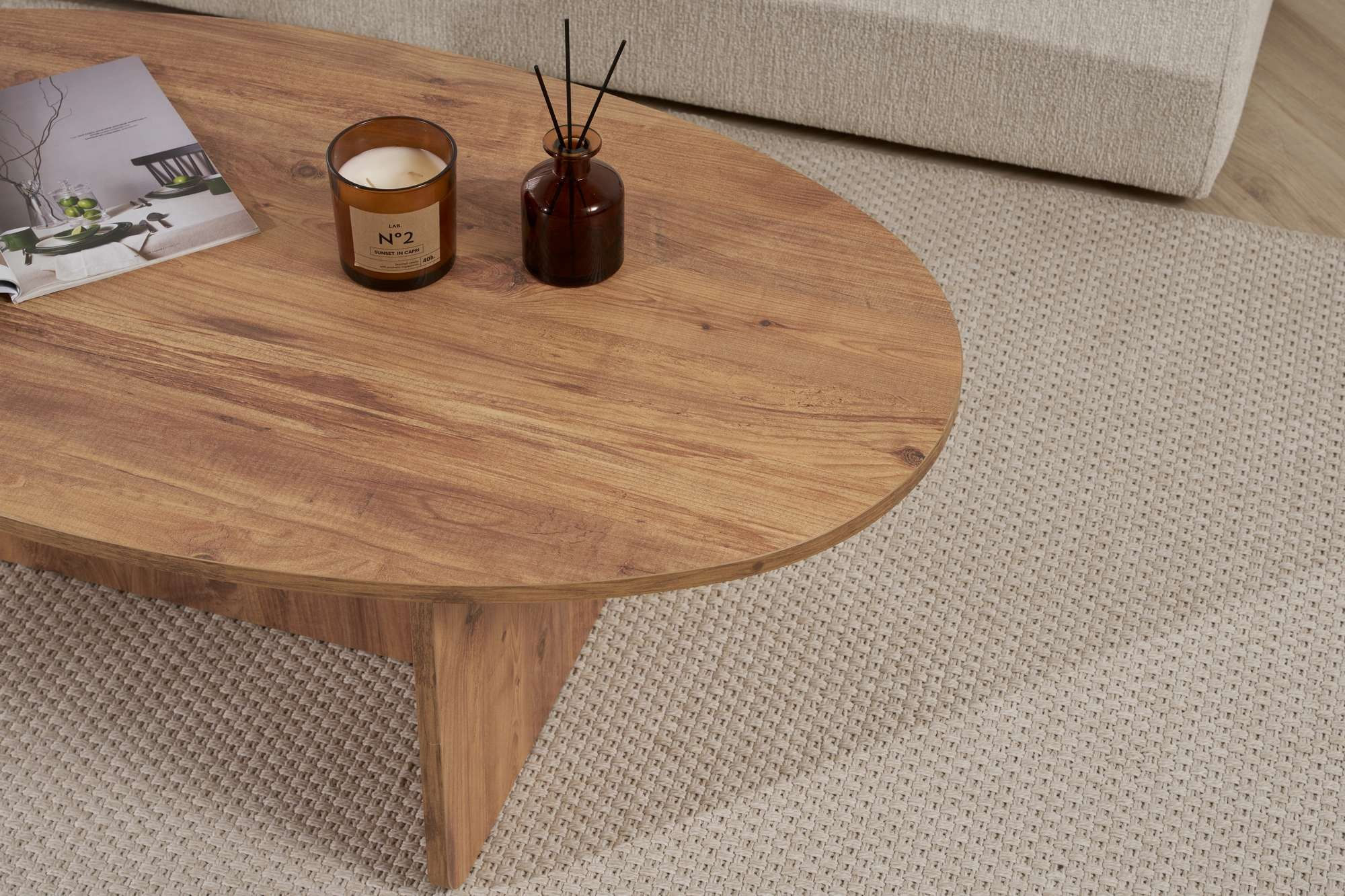 Măsuță cafea Hanah Home, PAL melaminat, 120 x 65 x 40 cm, atlantic pine, 838NRD1104 — imaginea 3