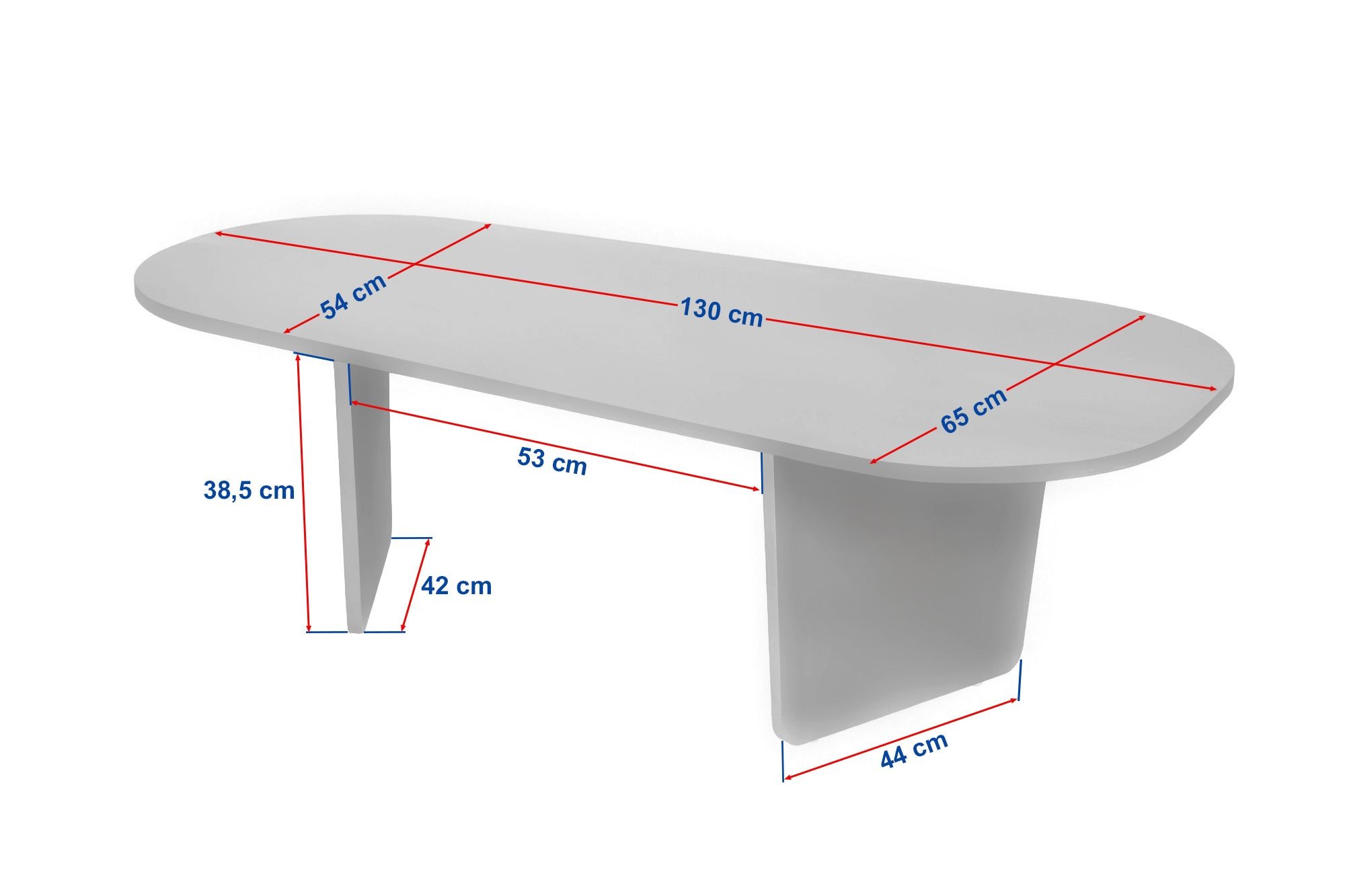 Măsuță cafea Hanah Home, PAL melaminat, 130 x 65 x 40 cm, travertine, 838NRD1106 — imaginea 2