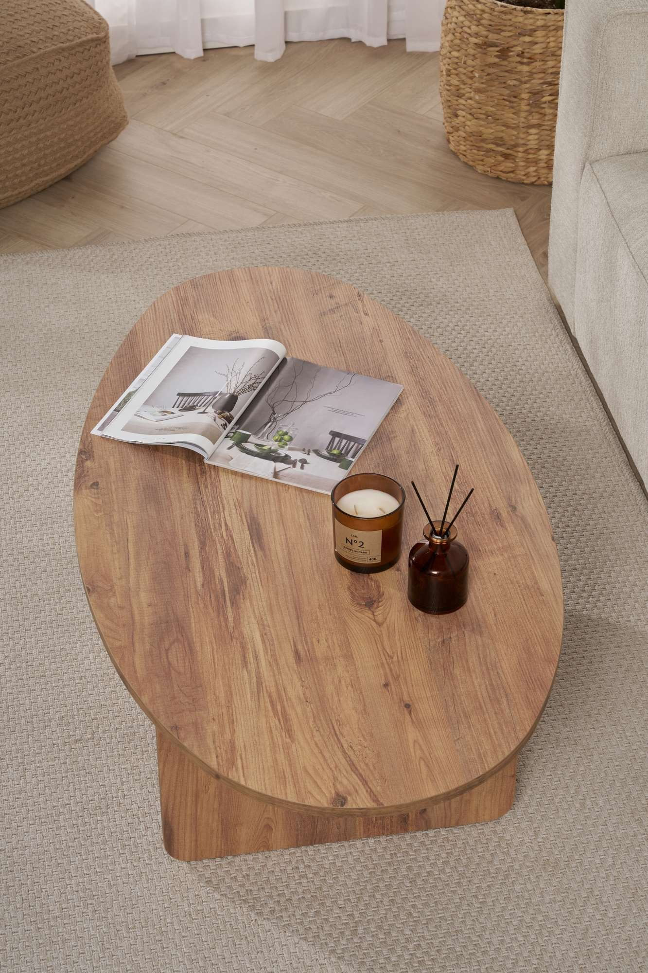 Măsuță cafea Hanah Home, PAL melaminat, 120 x 65 x 40 cm, atlantic pine, 838NRD1104 — imaginea 4