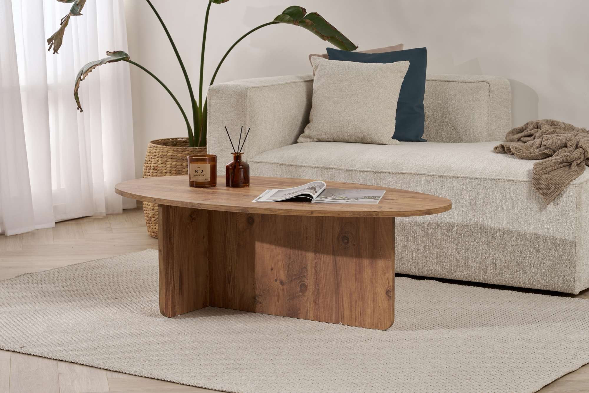 Măsuță cafea Hanah Home, PAL melaminat, 120 x 65 x 40 cm, atlantic pine, 838NRD1104 — imaginea 5