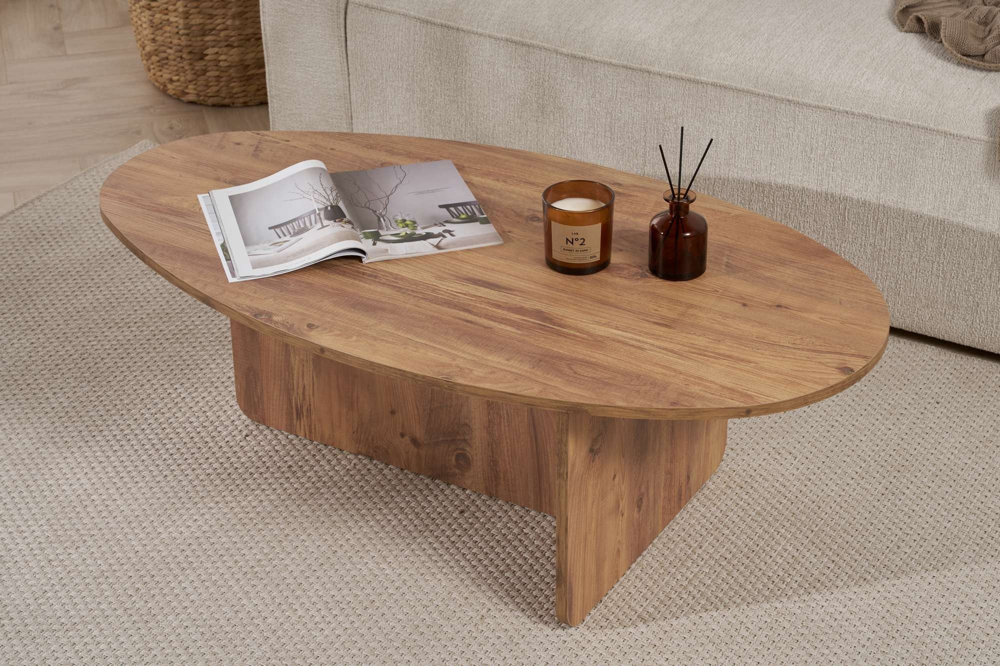 Măsuță cafea Hanah Home, PAL melaminat, 120 x 65 x 40 cm, atlantic pine, 838NRD1104 — imaginea 7
