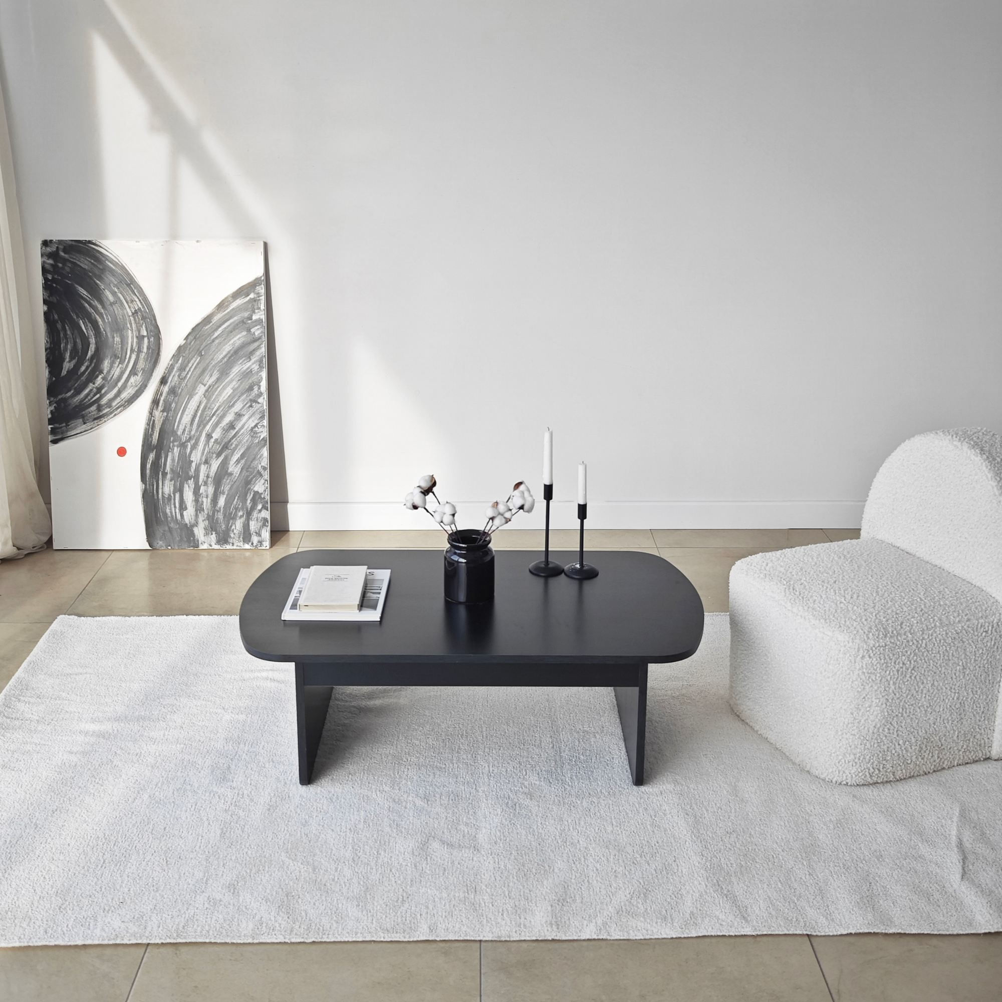 Măsuță cafea Hanah Home, PAL melaminat, 105 x 60 x 35 cm, negru, 552NOS2552 — imaginea 2