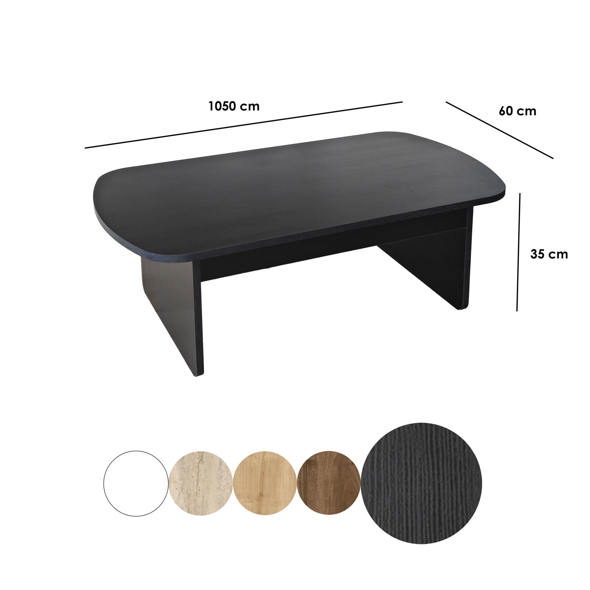 Măsuță cafea Hanah Home, PAL melaminat, 105 x 60 x 35 cm, negru, 552NOS2552 — imaginea 3