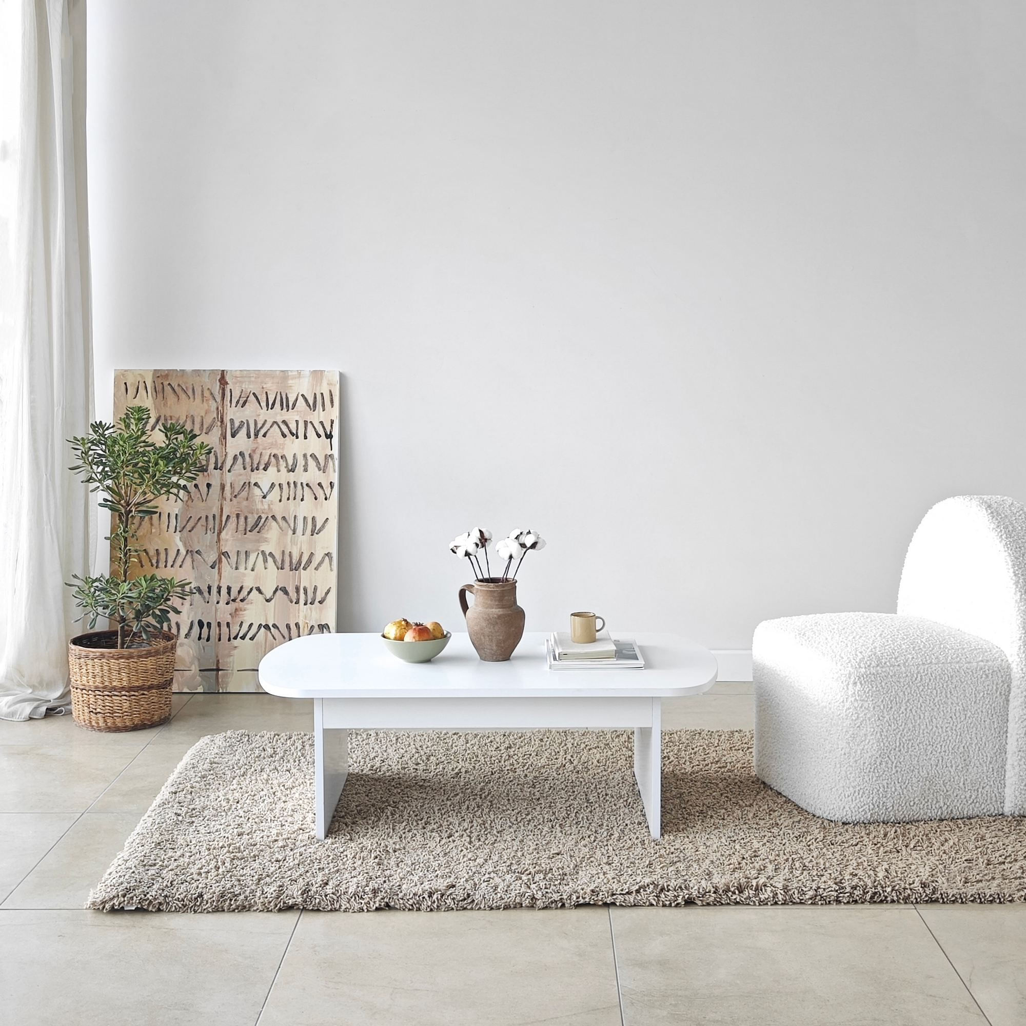 Măsuță cafea Hanah Home, PAL melaminat, 105 x 60 x 35 cm, alb, 552NOS2554 — imaginea 2