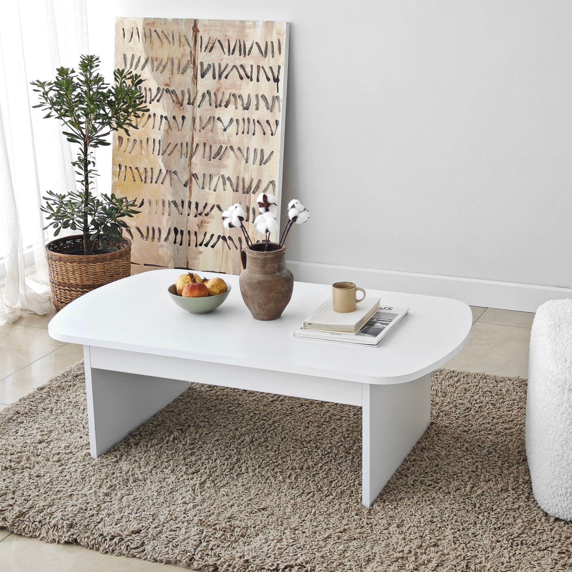 Măsuță cafea Hanah Home, PAL melaminat, 105 x 60 x 35 cm, alb, 552NOS2554 — imaginea 8