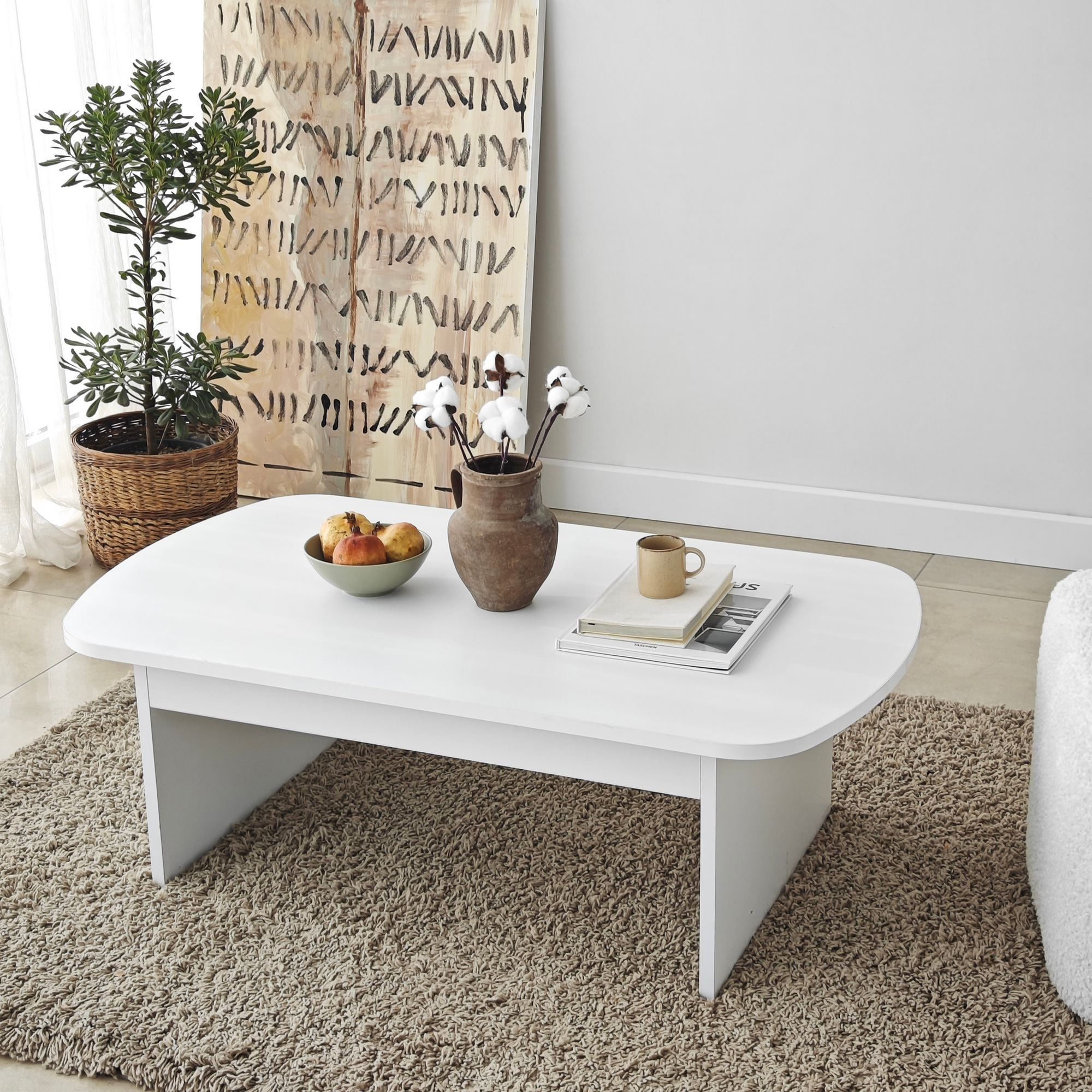 Măsuță cafea Hanah Home, PAL melaminat, 105 x 60 x 35 cm, alb, 552NOS2554 — imaginea 9