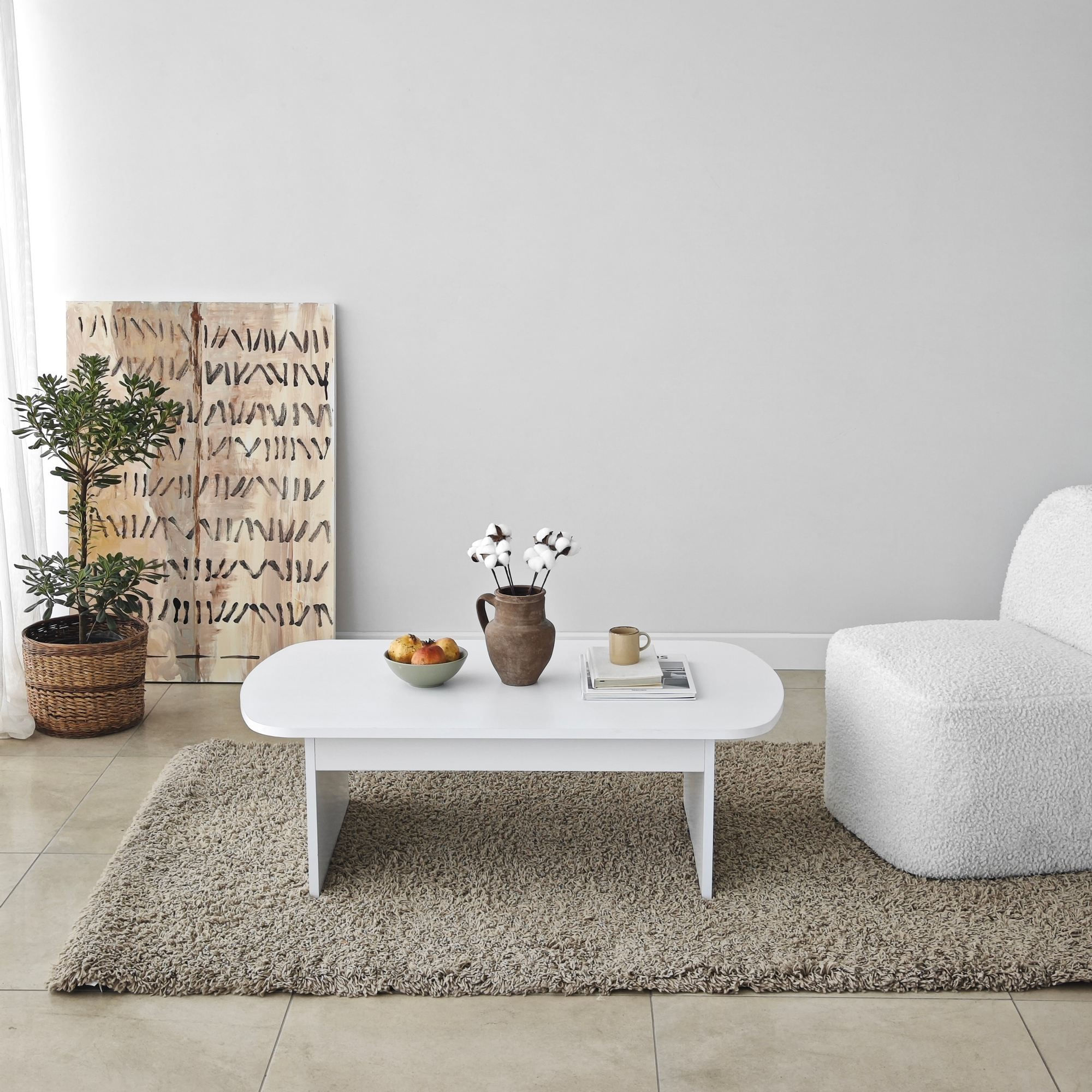 Măsuță cafea Hanah Home, PAL melaminat, 105 x 60 x 35 cm, alb, 552NOS2554 — imaginea 10