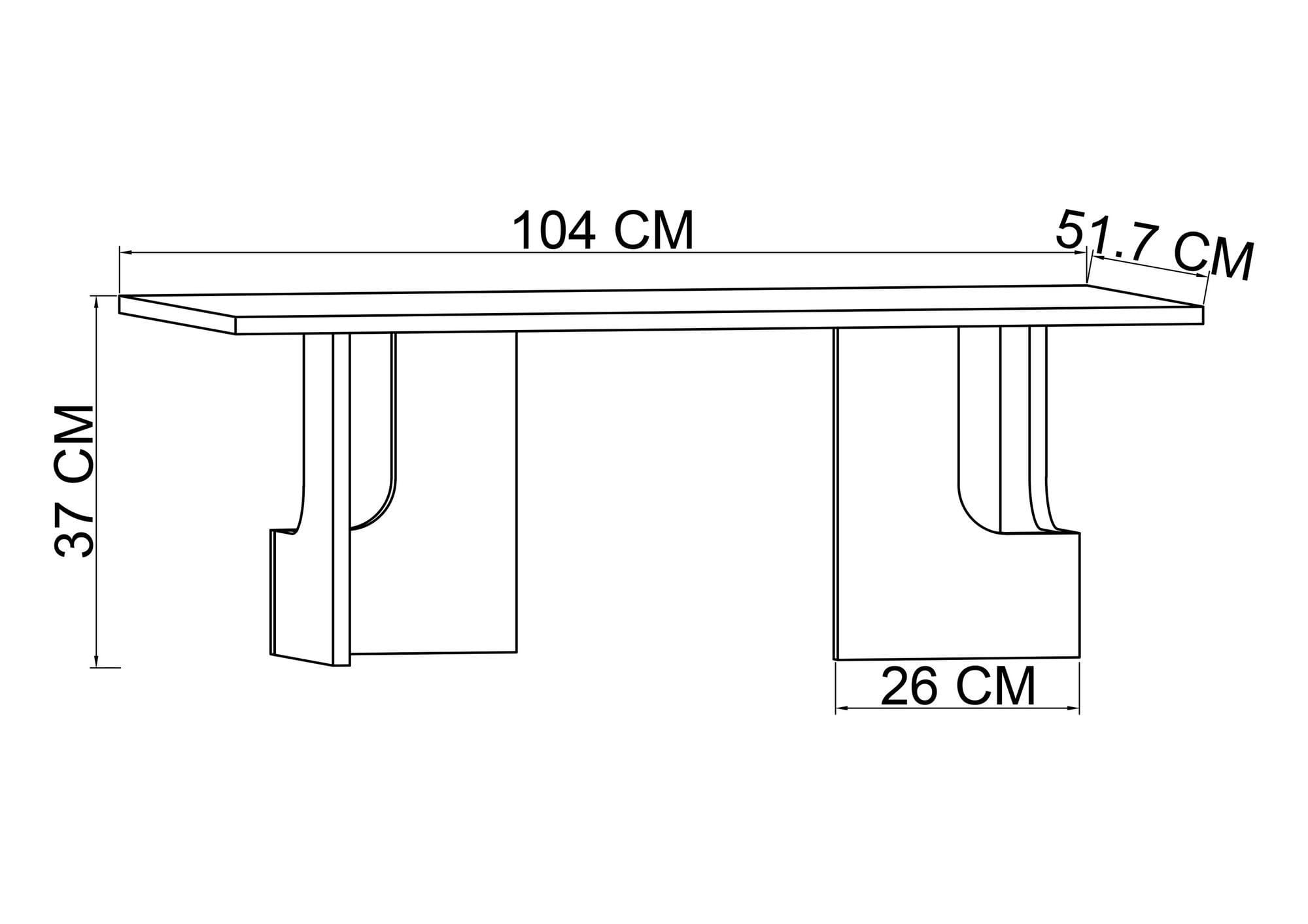Măsuță cafea Hanah Home, PAL melaminat, 104 x 51.7 x 37 cm, travertine, 469ORN2302 — imaginea 2