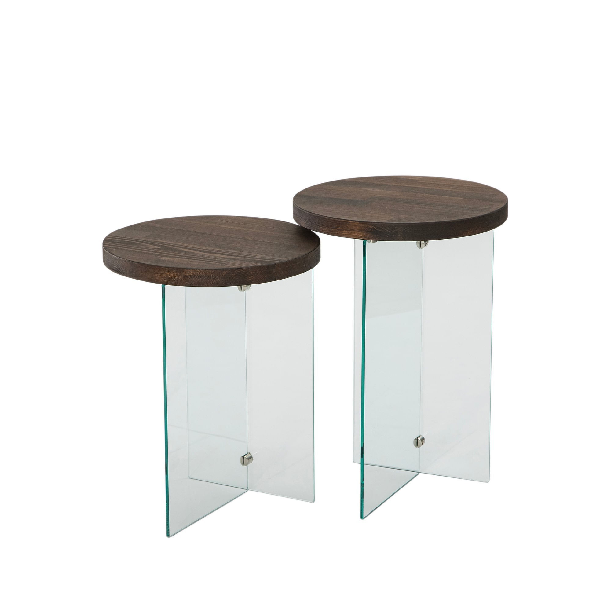 Set măsuțe cafea Hanah Home, MDF, 35 x 51 cm, transparent/nuc, 552NOS2408 — imaginea 2