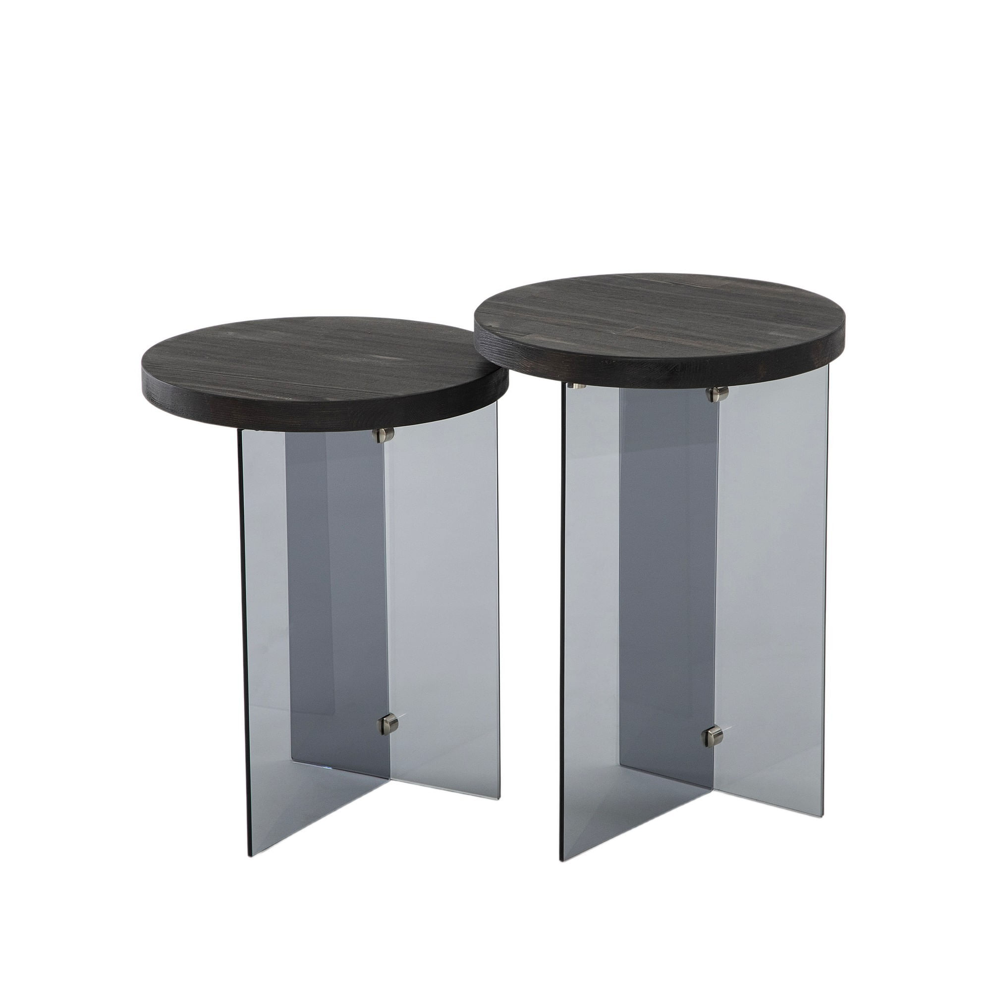 Set măsuțe cafea Hanah Home, MDF, 35 x 51 cm, antracit/închis gri, 552NOS2406 — imaginea 2