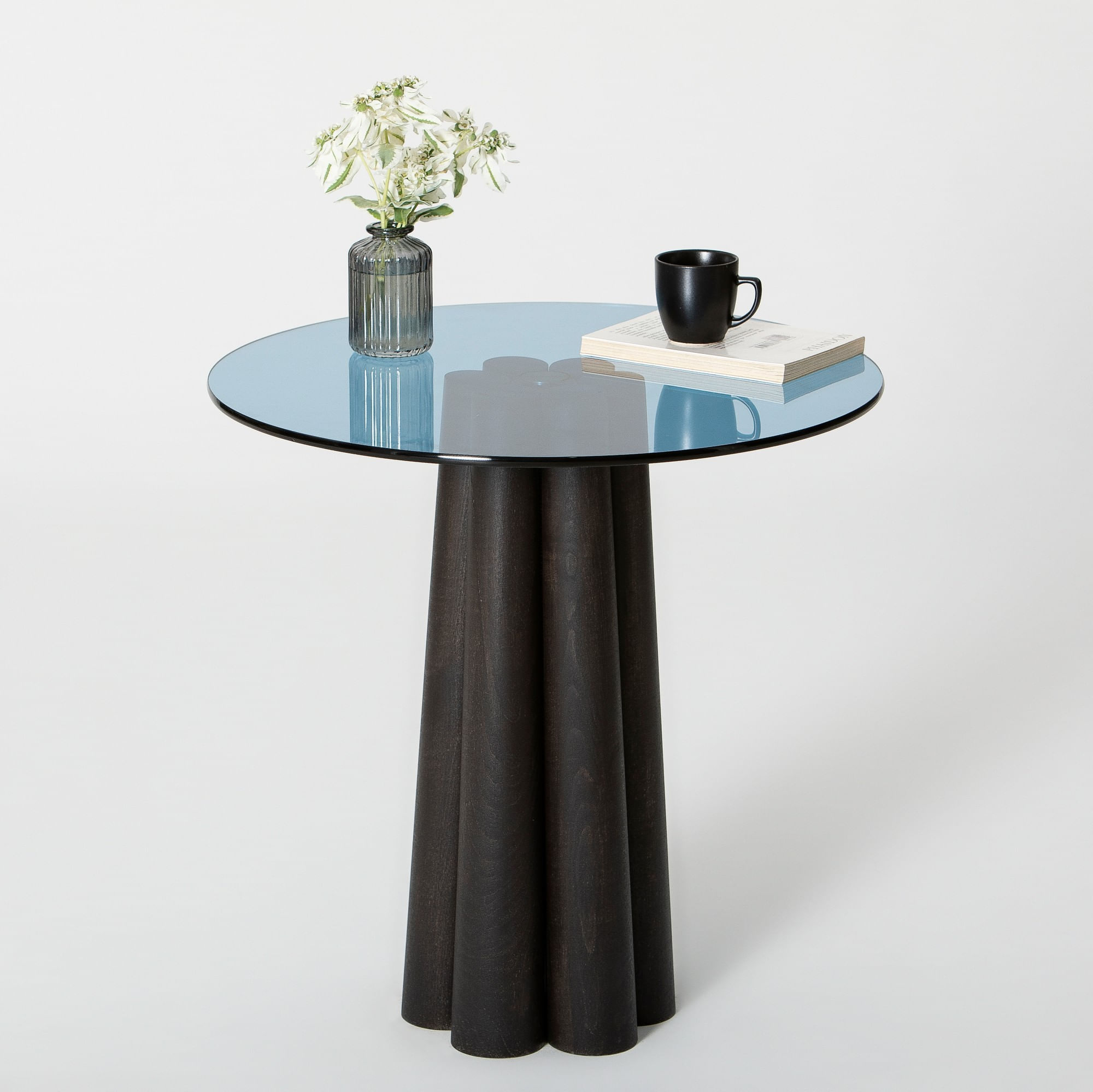 Măsuță cafea Hanah Home, sticlă, 50 x 50 x 50 cm, negru/albastru, 552NOS2399 — imaginea 6