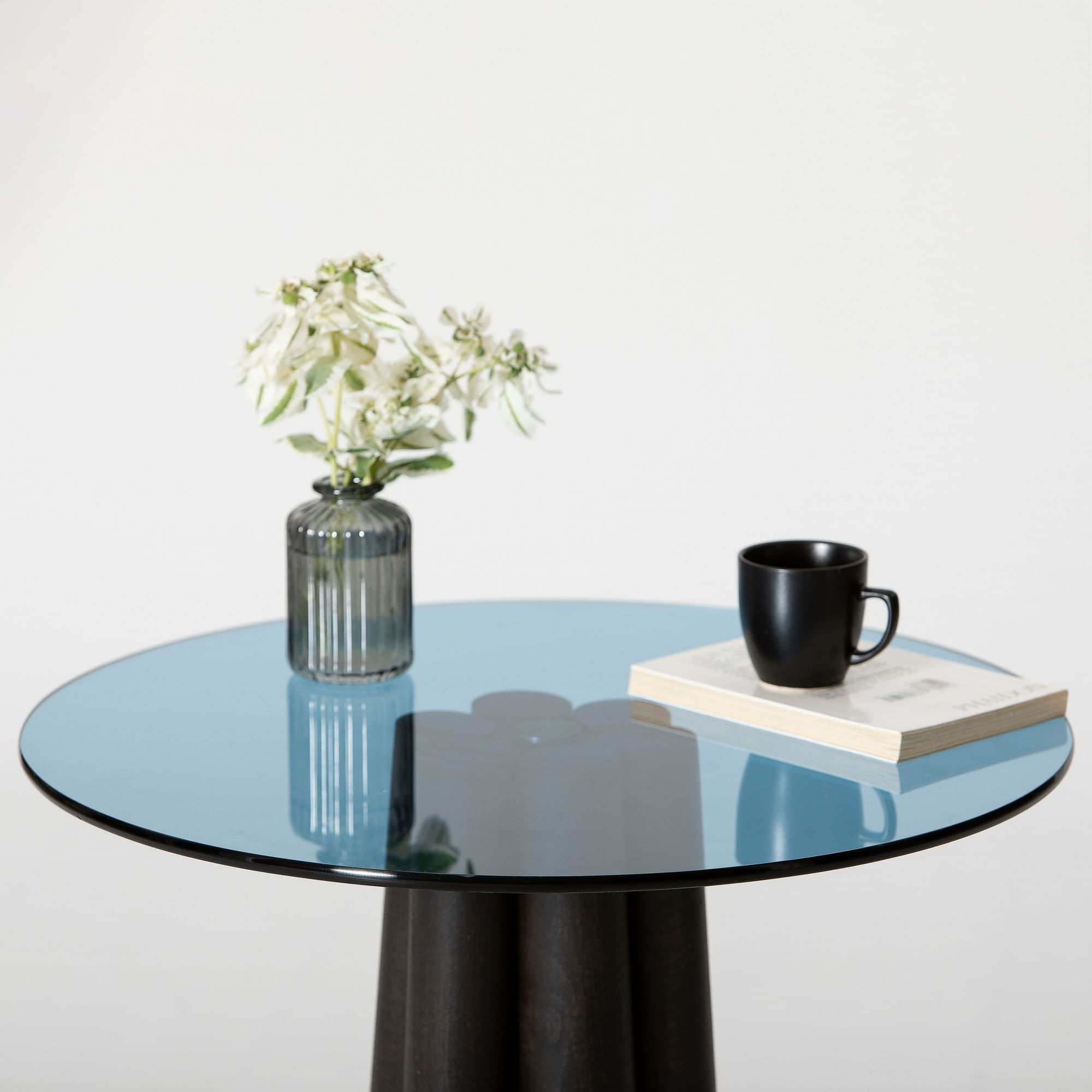 Măsuță cafea Hanah Home, sticlă, 50 x 50 x 50 cm, negru/albastru, 552NOS2399 — imaginea 8