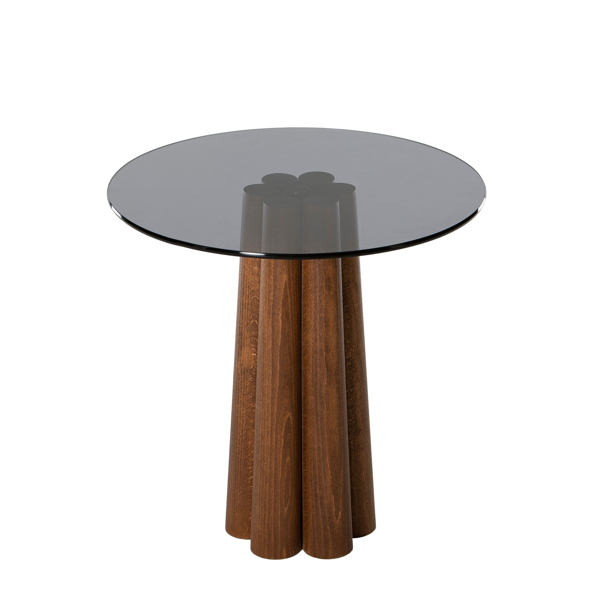Măsuță cafea Hanah Home, sticlă, 50 x 50 x 50 cm, nuc/închis gri, 552NOS2394 — imaginea 3