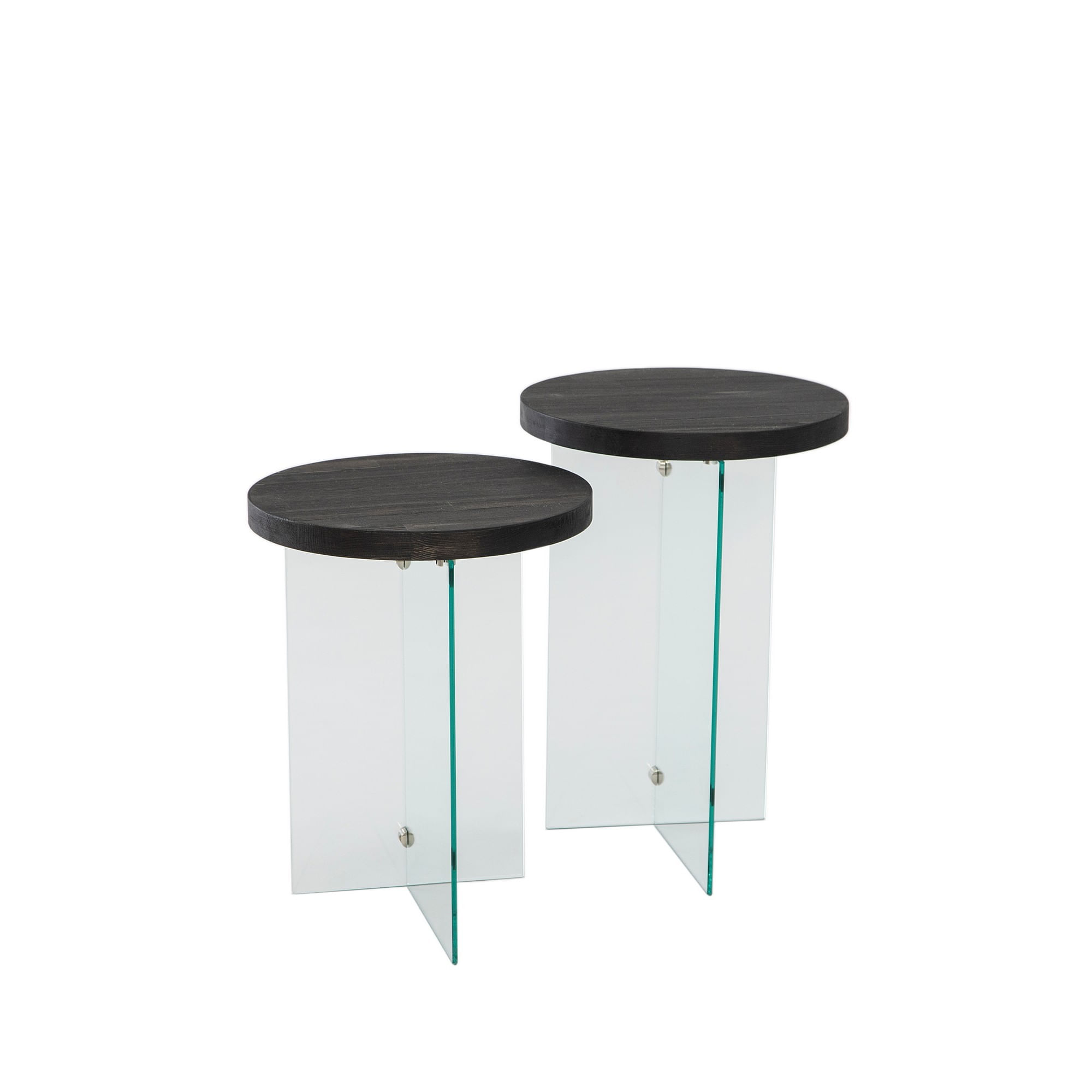 Set măsuțe cafea Hanah Home, MDF, 35 x 51 cm, antracit/transparent, 552NOS2404 — imaginea 4