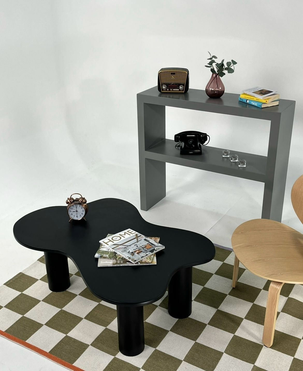 Măsuță cafea Hanah Home, MDF, 110 x 70 x 40 cm, negru, 313RTX1151