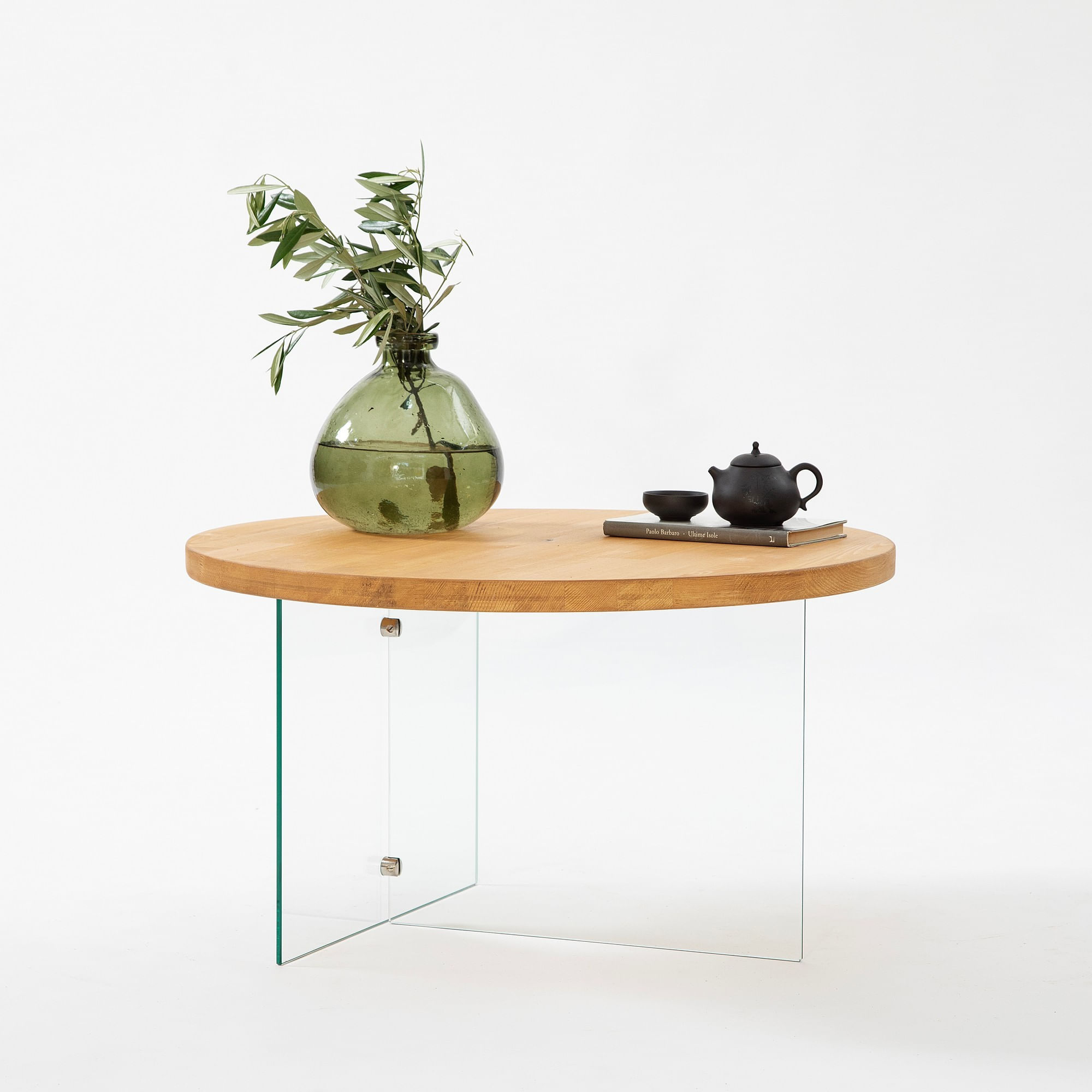 Măsuță cafea Hanah Home, MDF, 70 x 40 cm, transparent/stejar, 552NOS2411 — imaginea 2