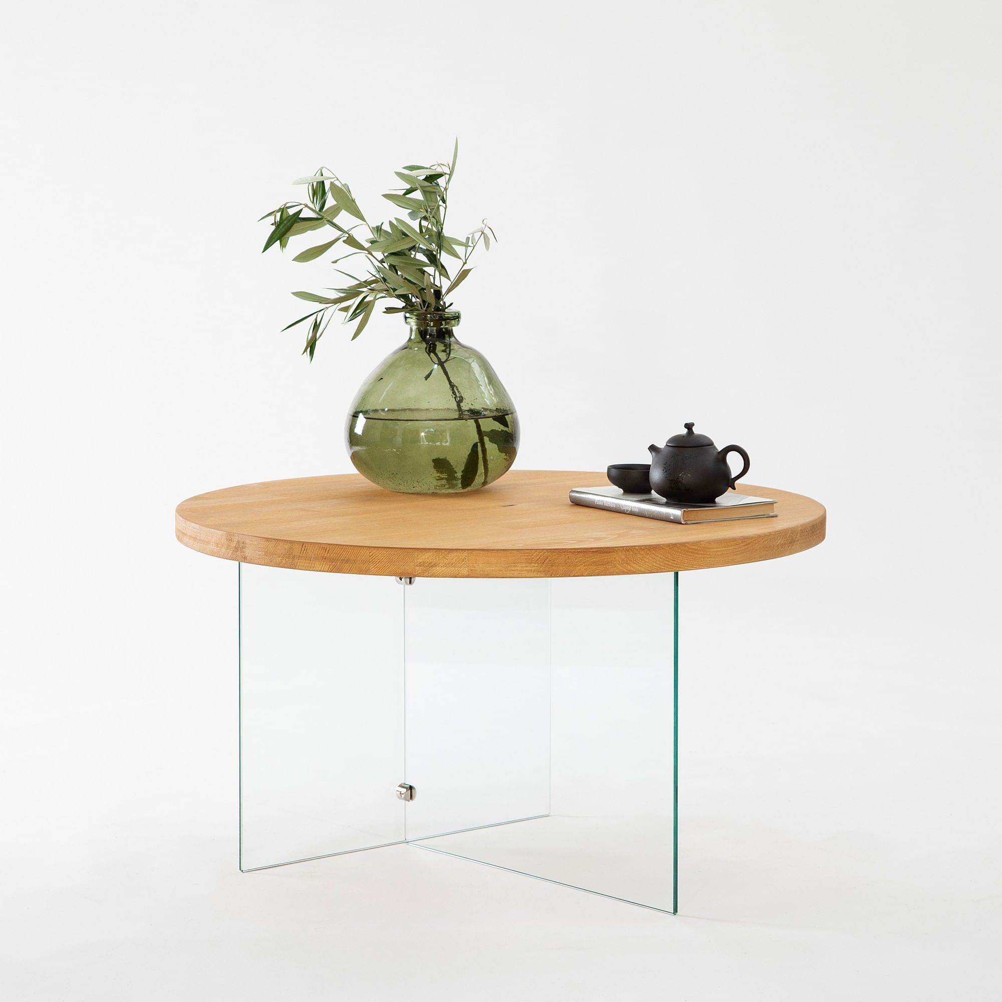 Măsuță cafea Hanah Home, MDF, 70 x 40 cm, transparent/stejar, 552NOS2411 — imaginea 3