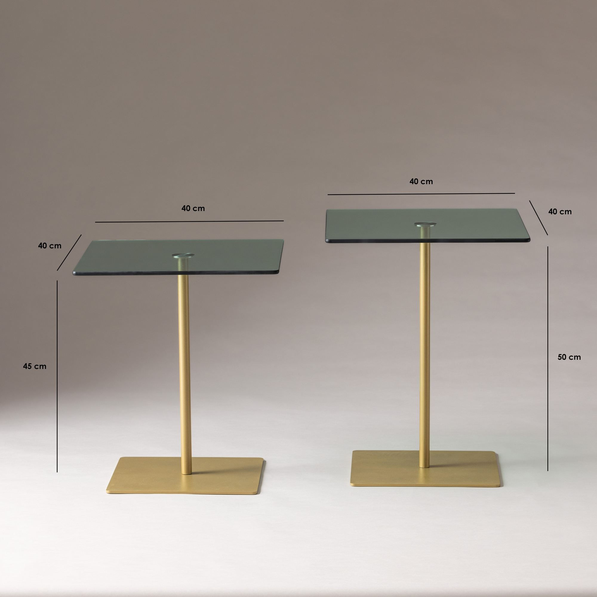 Set măsuțe cafea Hanah Home, PAL melaminat, 40 x 40 x 45 cm, auriu/verde, 552NOS2580 — imaginea 8