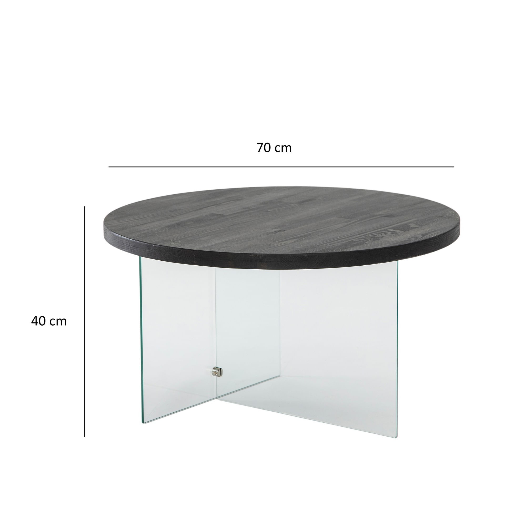 Măsuță cafea Hanah Home, MDF, 70 x 40 cm, antracit/transparent, 552NOS2403