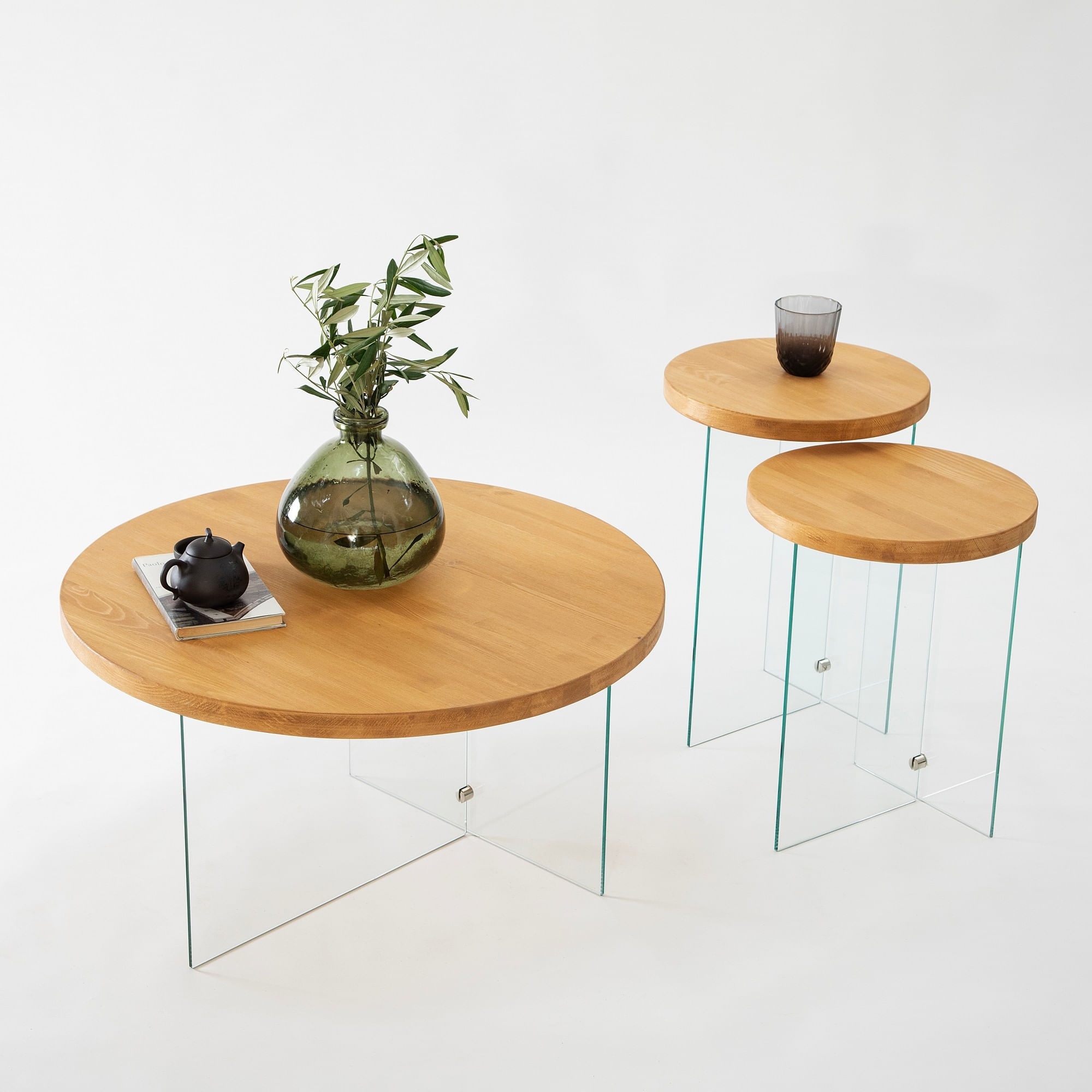 Măsuță cafea Hanah Home, MDF, 70 x 40 cm, transparent/stejar, 552NOS2411 — imaginea 7