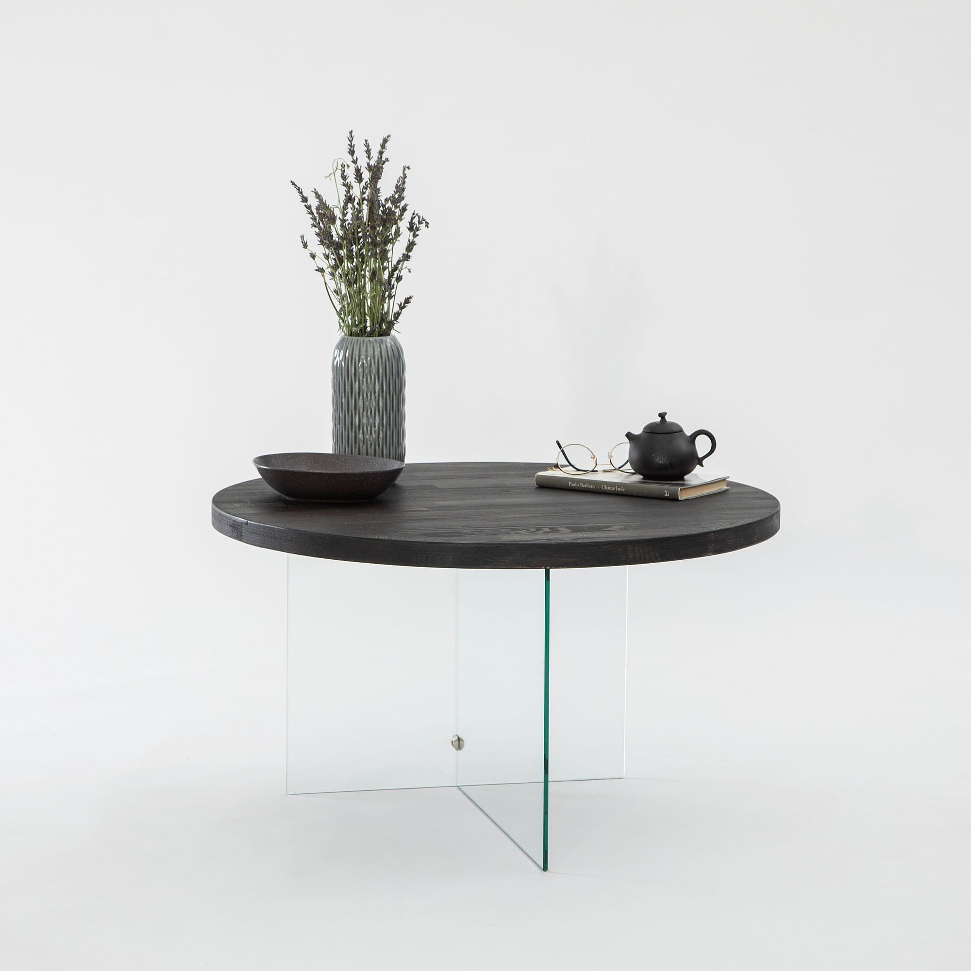 Măsuță cafea Hanah Home, MDF, 70 x 40 cm, antracit/transparent, 552NOS2403 — imaginea 2