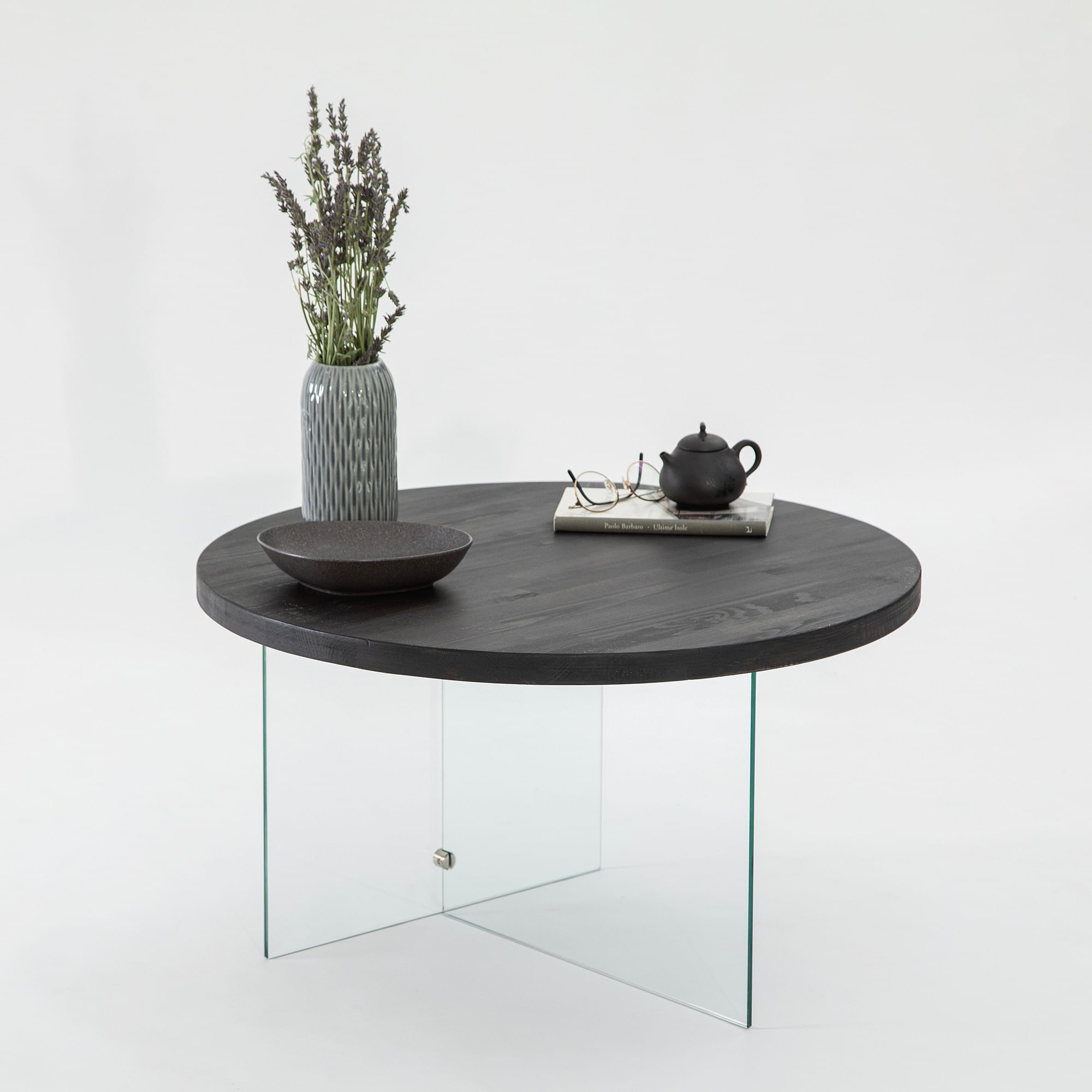 Măsuță cafea Hanah Home, MDF, 70 x 40 cm, antracit/transparent, 552NOS2403 — imaginea 3