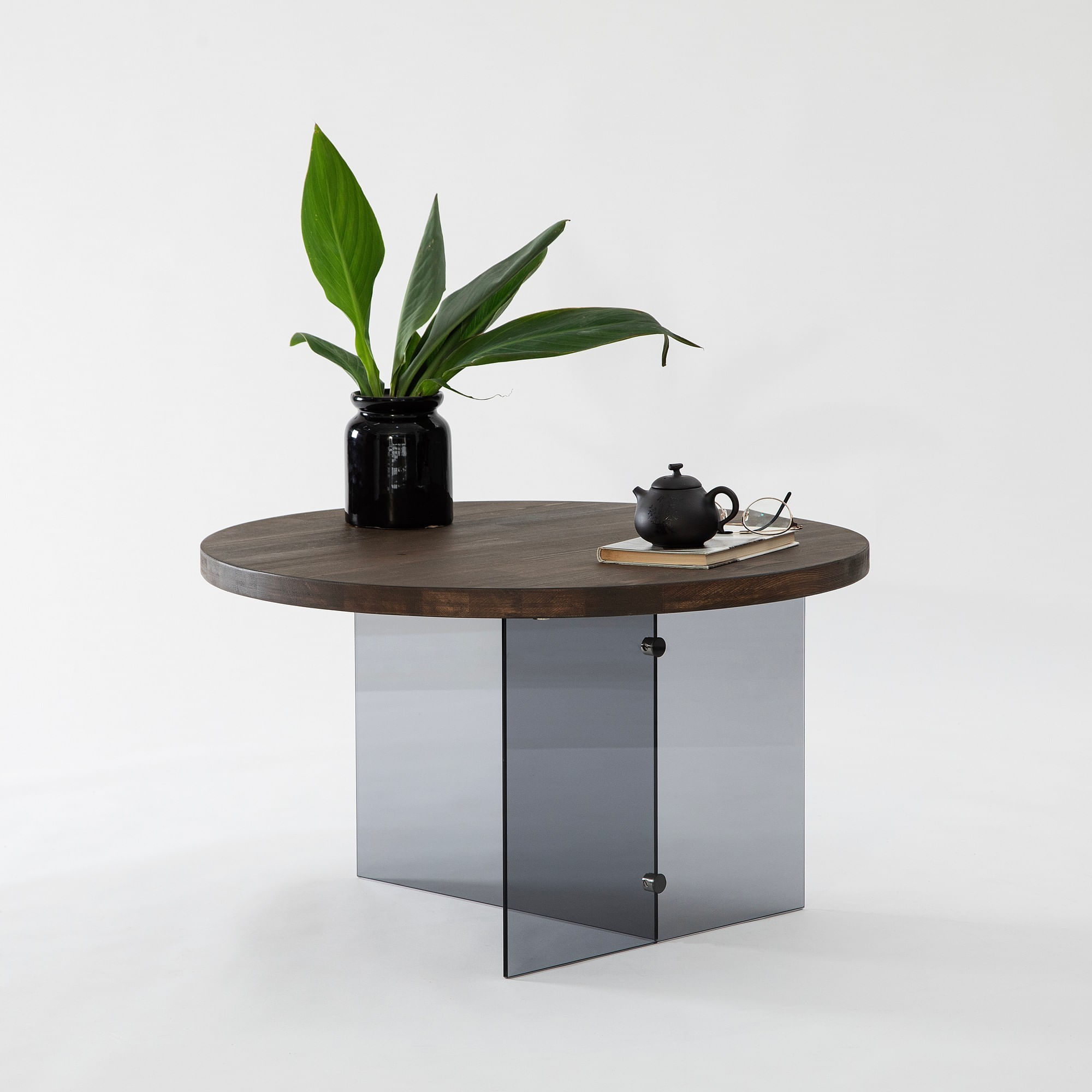 Măsuță cafea Hanah Home, MDF, 70 x 40 cm, nuc/închis gri, 552NOS2409 — imaginea 5