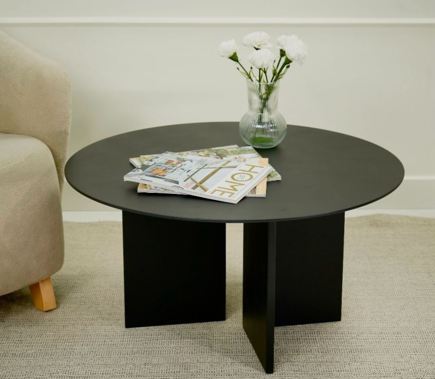 Măsuță cafea Hanah Home, MDF, 80 x 80 x 42 cm, negru, 313RTX1119 — imaginea 2